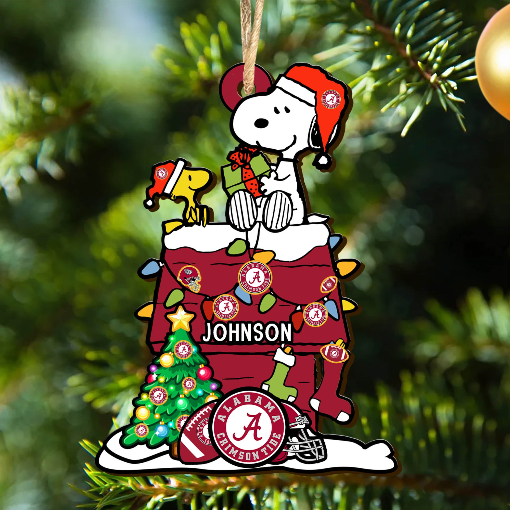 Alabama Crimson Tide Wooden Ornament 2024 Version Personalized Your Name, Sport Ornament, Christmas Gifts For Sport Lovers ETHY-52323