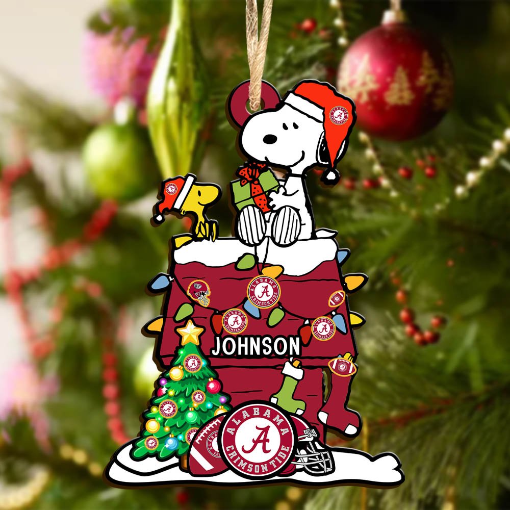 Alternative view of Alabama Crimson Tide Wooden Ornament 2024 Version Personalized Your Name, Sport Ornament, Christmas Gifts For Sport Lovers ETHY-52323