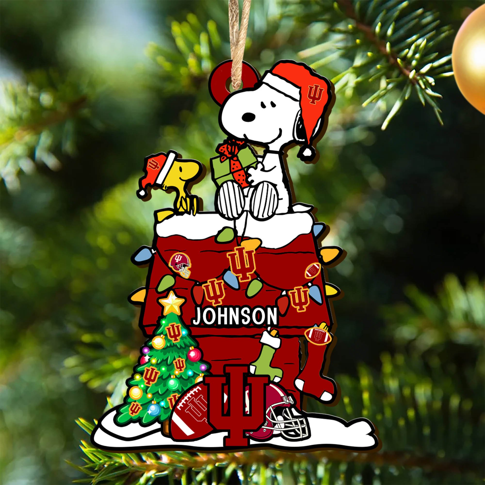 Indiana Hoosiers Wooden Ornament 2024 Version Personalized Your Name, Sport Ornament, Christmas Gifts For Sport Lovers ETHY-52323