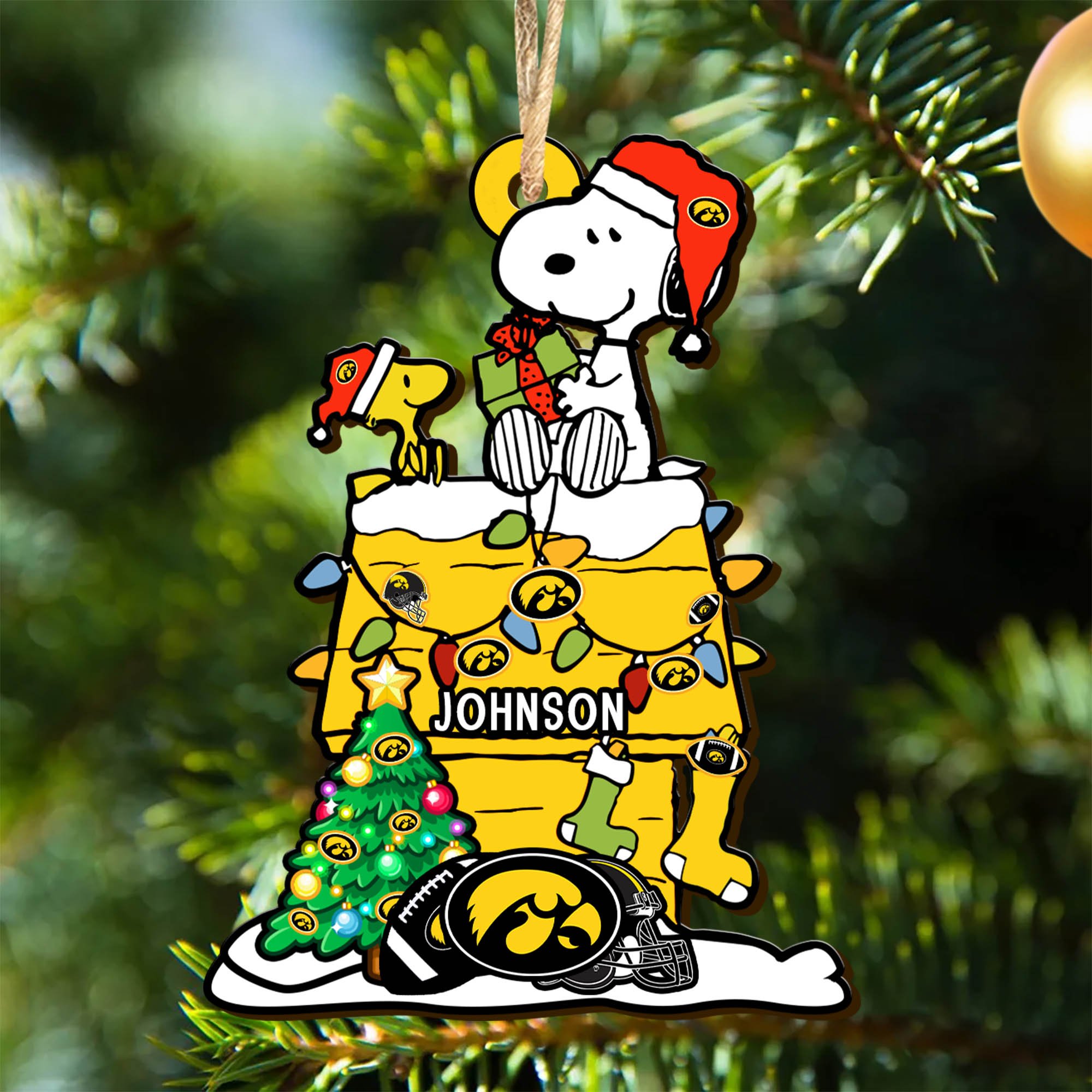 Iowa Hawkeyes Wooden Ornament 2024 Version Personalized Your Name, Sport Ornament, Christmas Gifts For Sport Lovers ETHY-52323