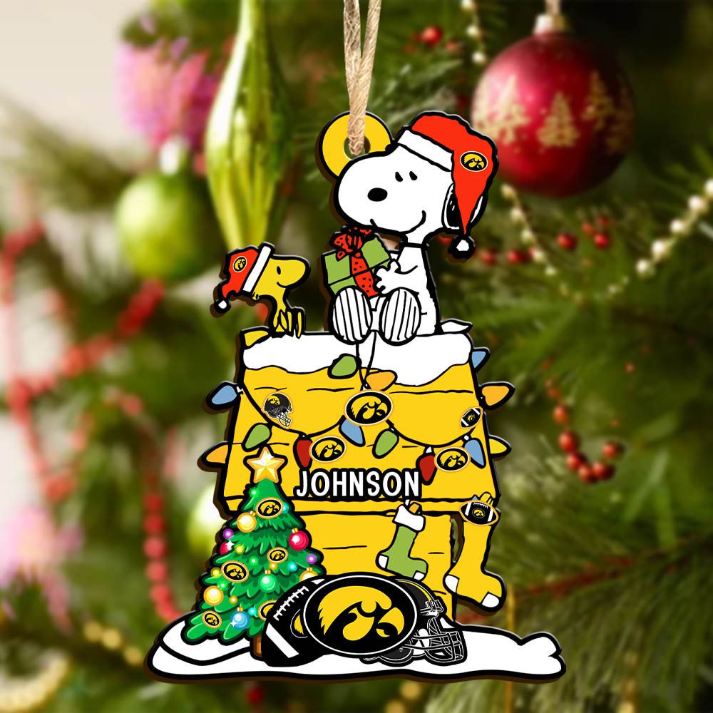 Alternative view of Iowa Hawkeyes Wooden Ornament 2024 Version Personalized Your Name, Sport Ornament, Christmas Gifts For Sport Lovers ETHY-52323