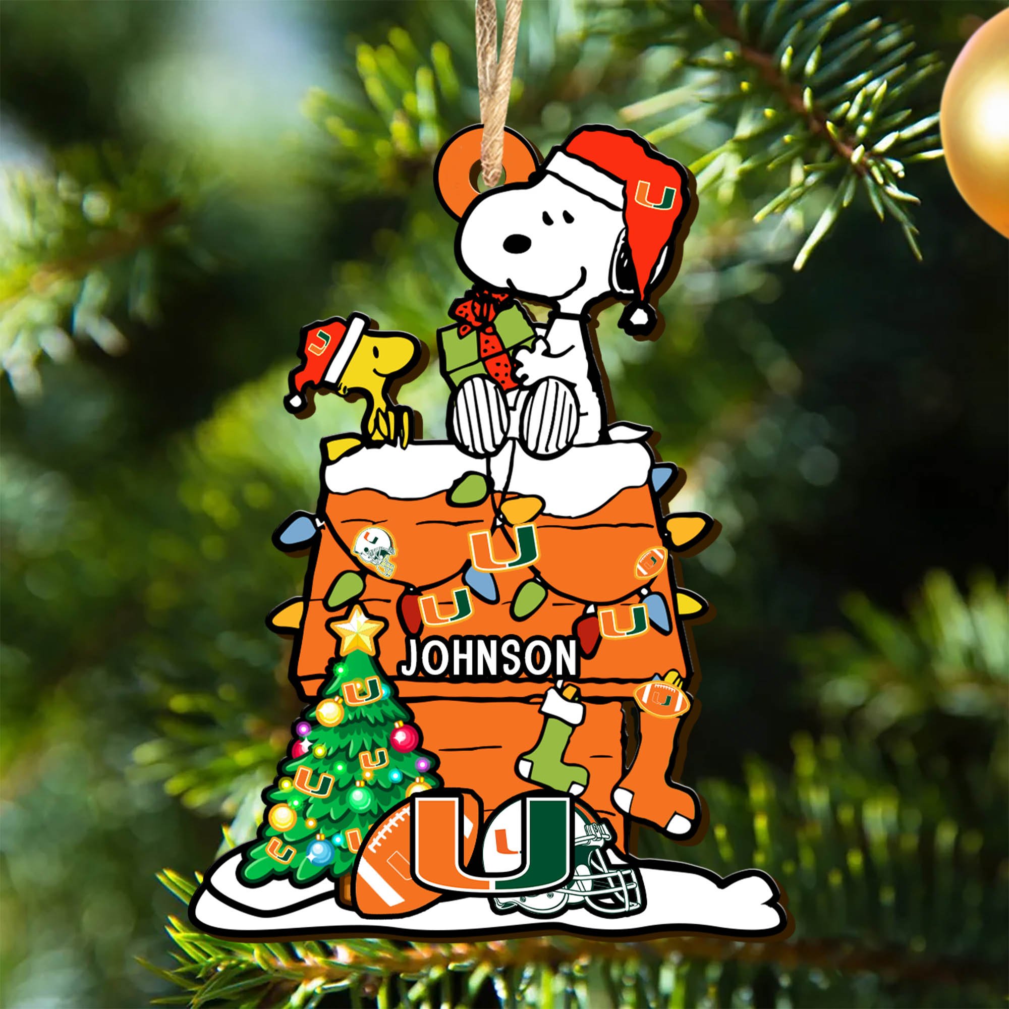 Miami Hurricanes Wooden Ornament 2024 Version Personalized Your Name, Sport Ornament, Christmas Gifts For Sport Lovers ETHY-52323