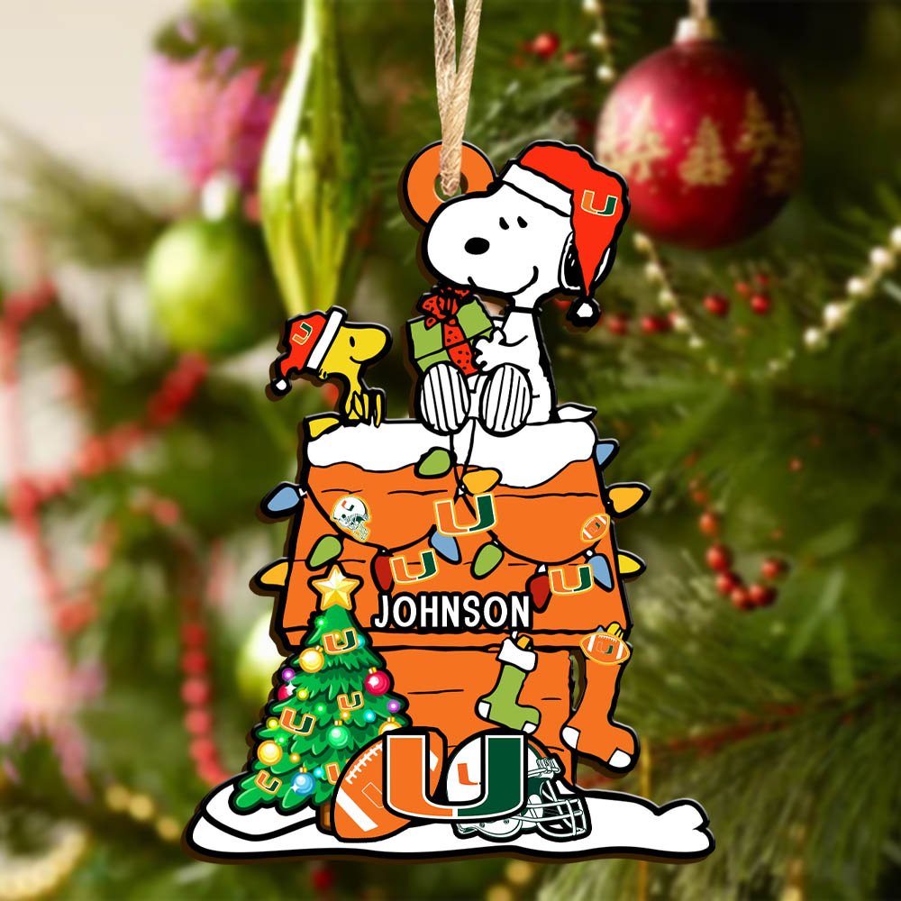 Alternative view of Miami Hurricanes Wooden Ornament 2024 Version Personalized Your Name, Sport Ornament, Christmas Gifts For Sport Lovers ETHY-52323