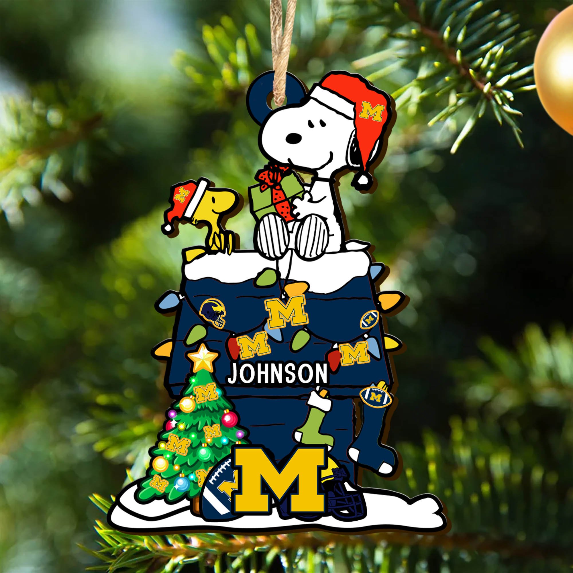 Michigan Wolverines Wooden Ornament 2024 Version Personalized Your Name, Sport Ornament, Christmas Gifts For Sport Lovers ETHY-52323