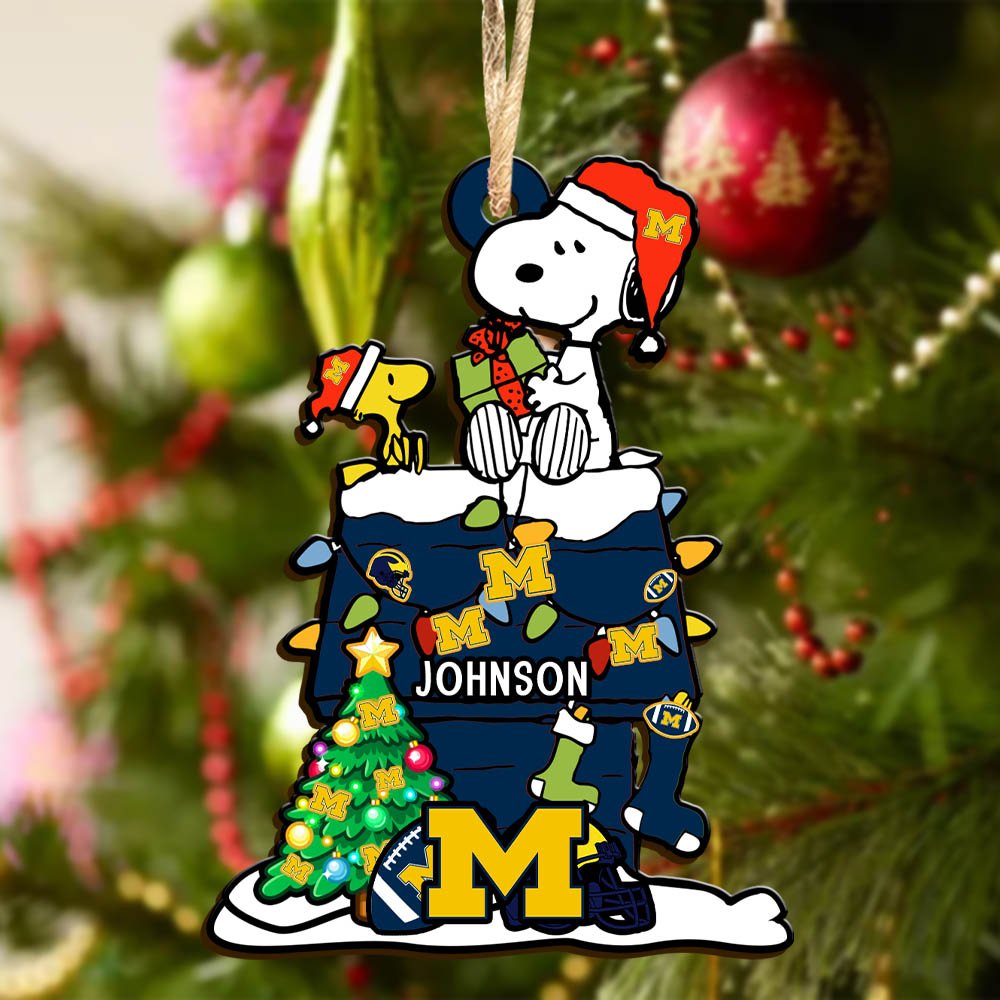 Alternative view of Michigan Wolverines Wooden Ornament 2024 Version Personalized Your Name, Sport Ornament, Christmas Gifts For Sport Lovers ETHY-52323