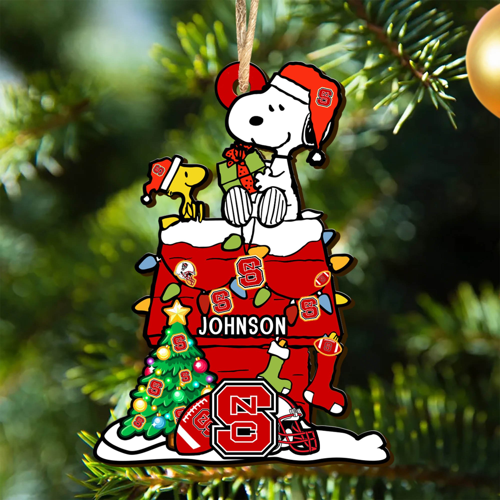 NC State Wolfpack Wooden Ornament 2024 Version Personalized Your Name, Sport Ornament, Christmas Gifts For Sport Lovers ETHY-52323