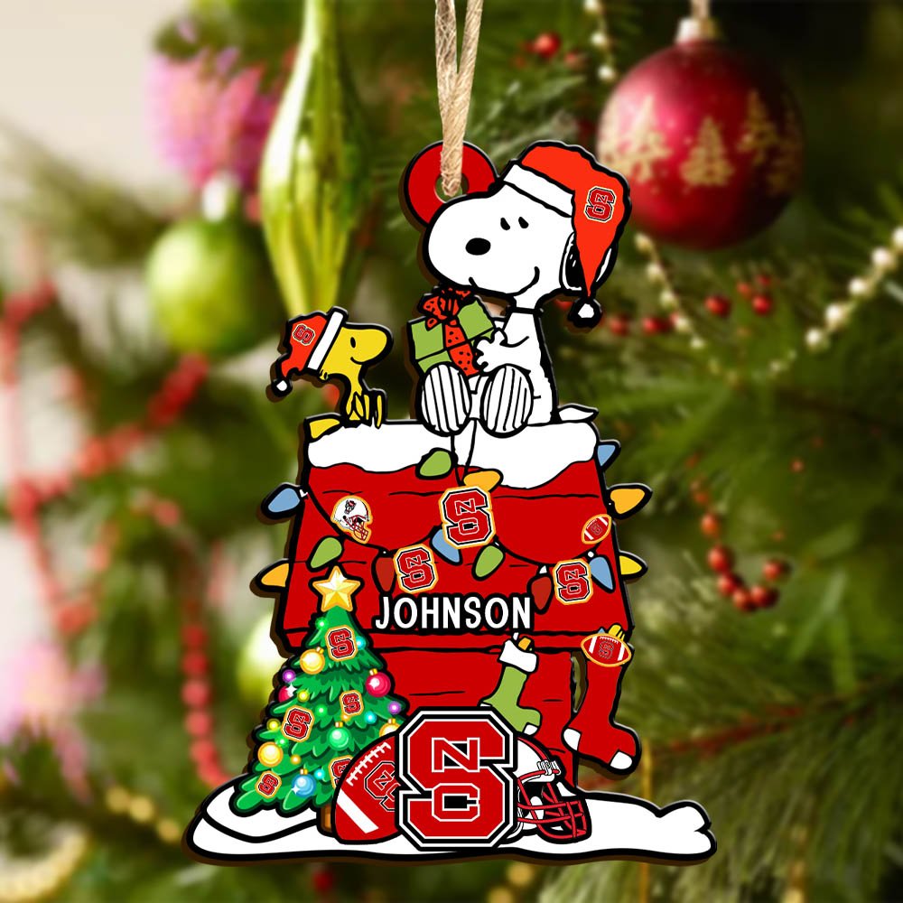 Alternative view of NC State Wolfpack Wooden Ornament 2024 Version Personalized Your Name, Sport Ornament, Christmas Gifts For Sport Lovers ETHY-52323