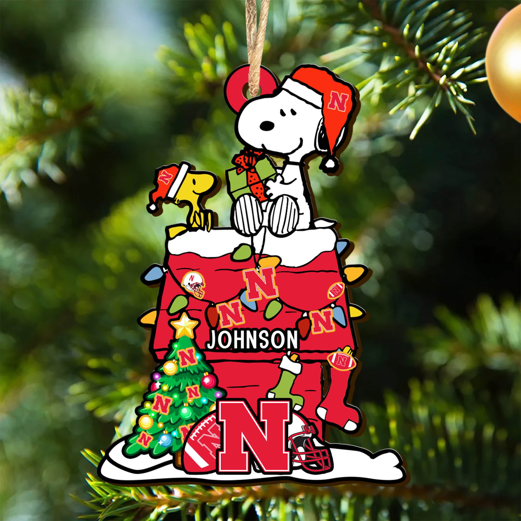 Nebraska Cornhuskers Wooden Ornament 2024 Version Personalized Your Name, Sport Ornament, Christmas Gifts For Sport Lovers ETHY-52323