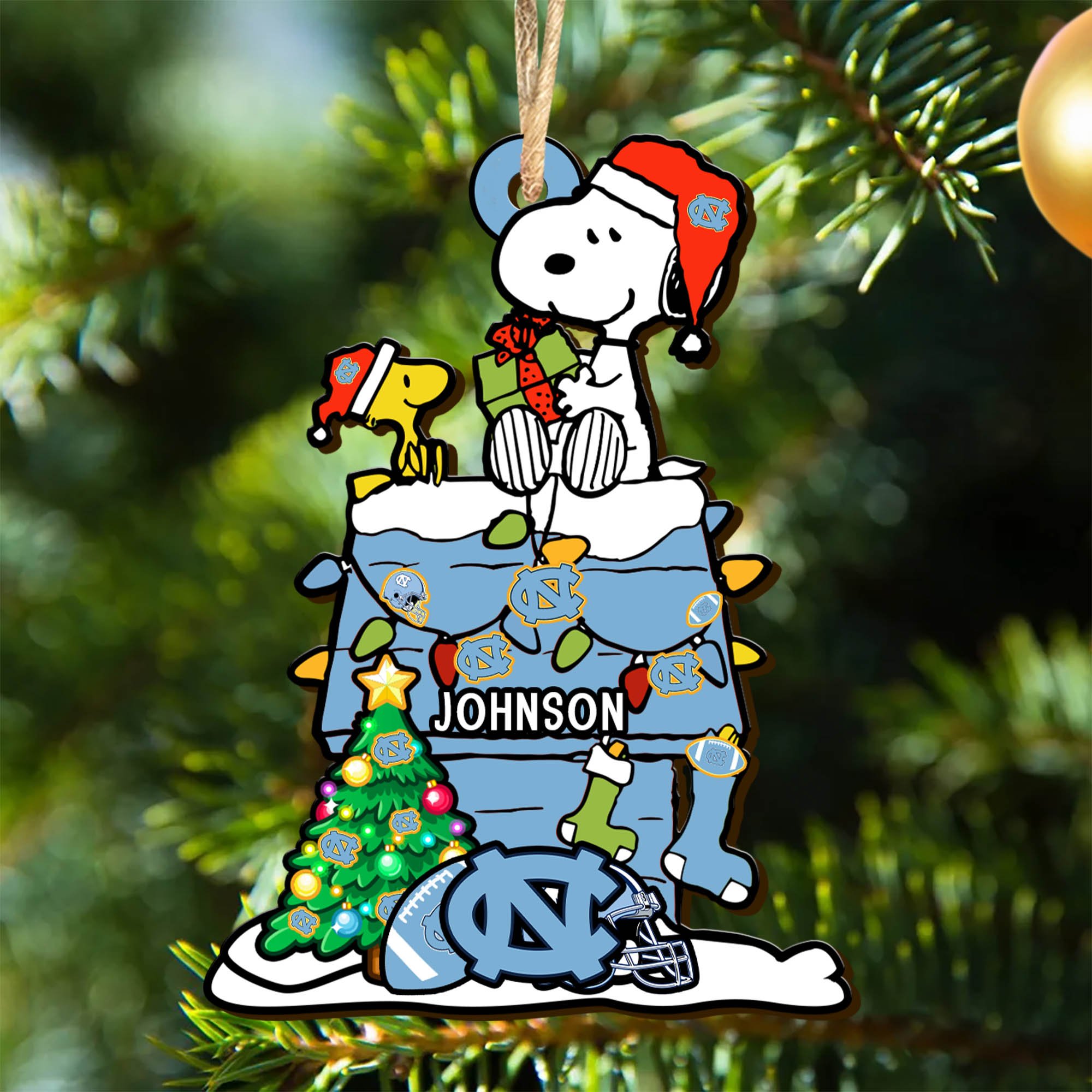 North Carolina Tar Heels Wooden Ornament 2024 Version Personalized Your Name, Sport Ornament, Christmas Gifts For Sport Lovers ETHY-52323