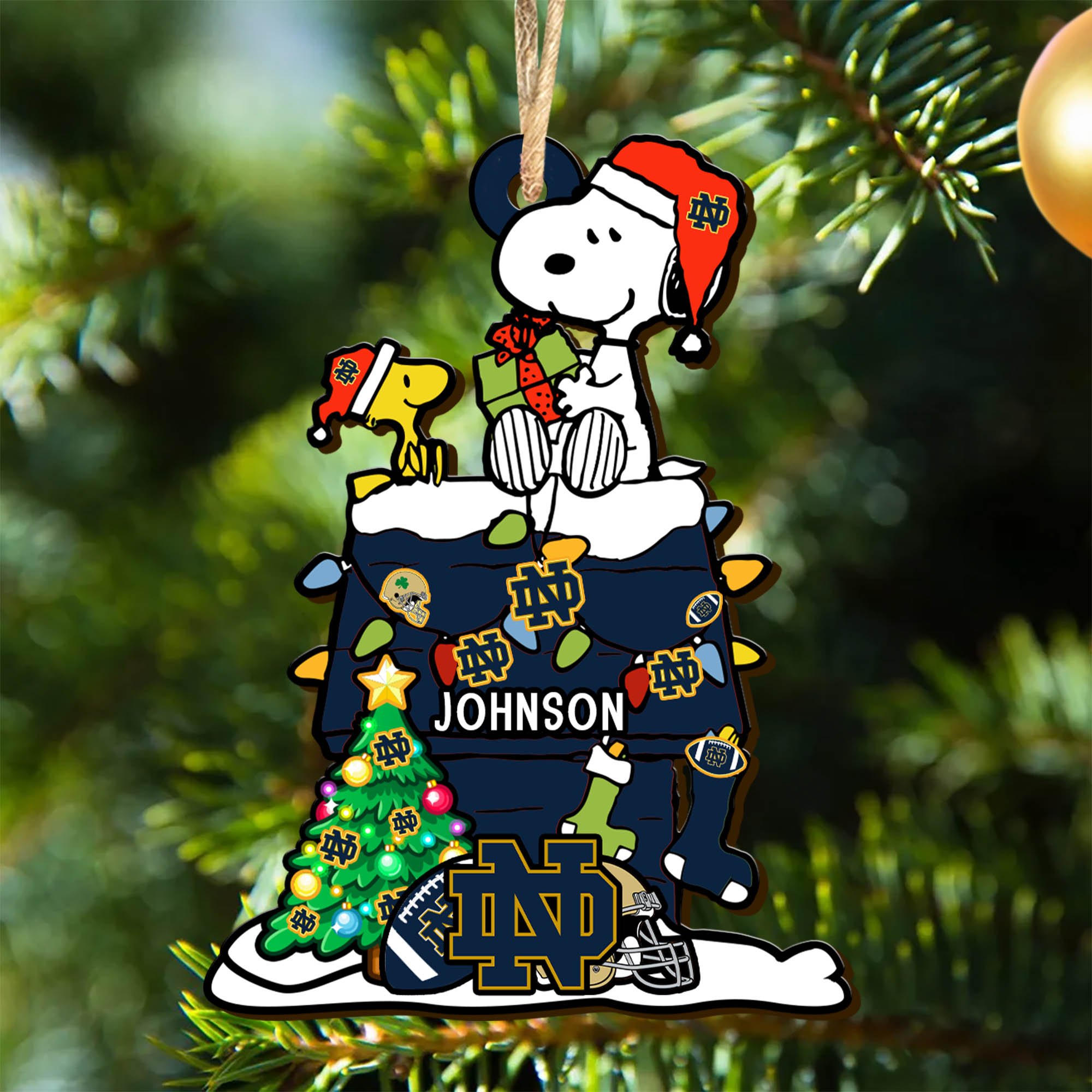 Notre Dame Fighting Irish Wooden Ornament 2024 Version Personalized Your Name, Sport Ornament, Christmas Gifts For Sport Lovers ETHY-52323