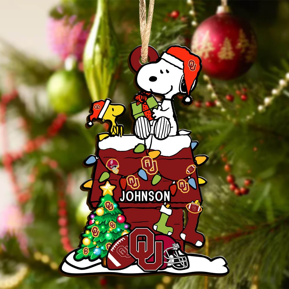 Alternative view of Oklahoma Sooners Wooden Ornament 2024 Version Personalized Your Name, Sport Ornament, Christmas Gifts For Sport Lovers ETHY-52323