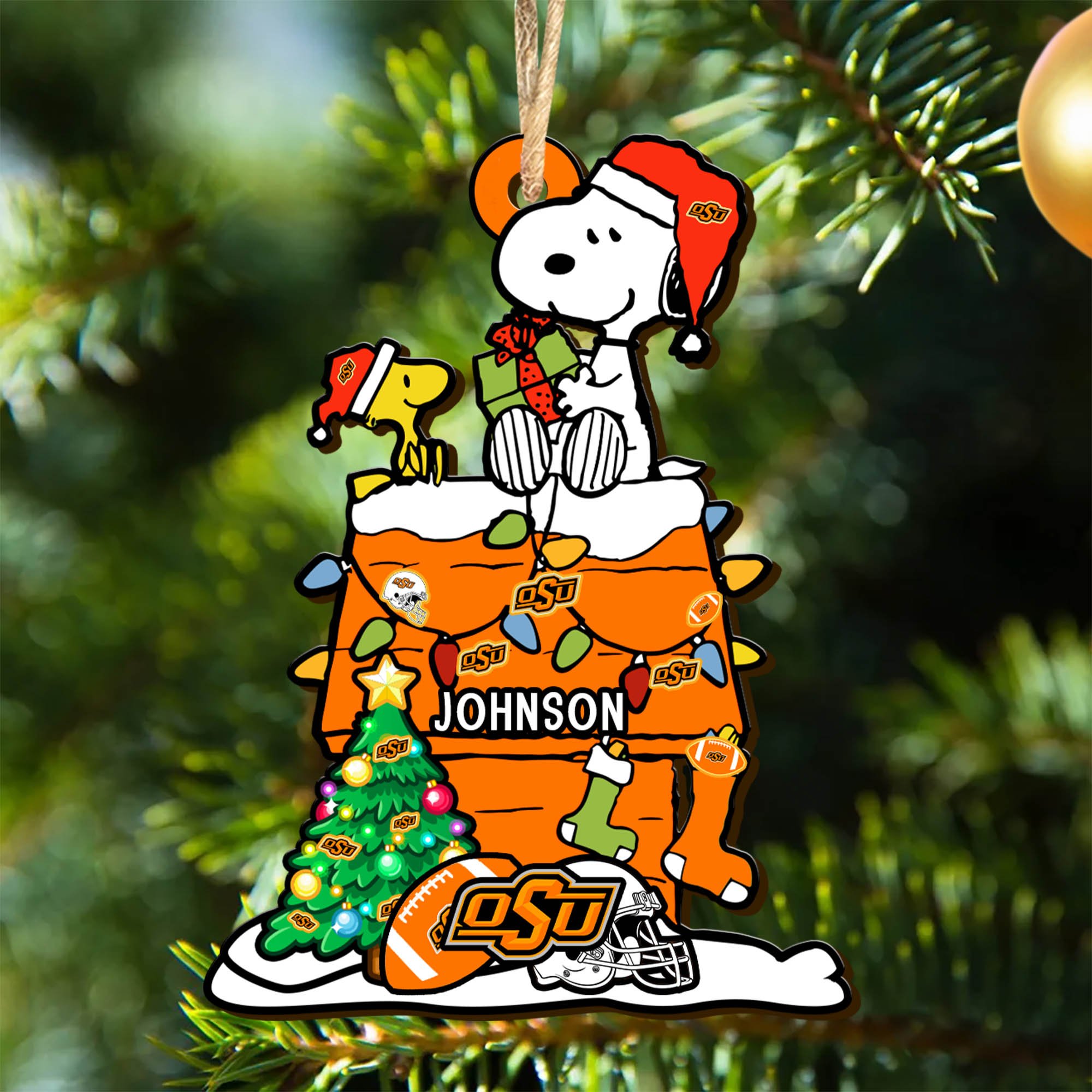 Oklahoma State Cowboys Wooden Ornament 2024 Version Personalized Your Name, Sport Ornament, Christmas Gifts For Sport Lovers ETHY-52323