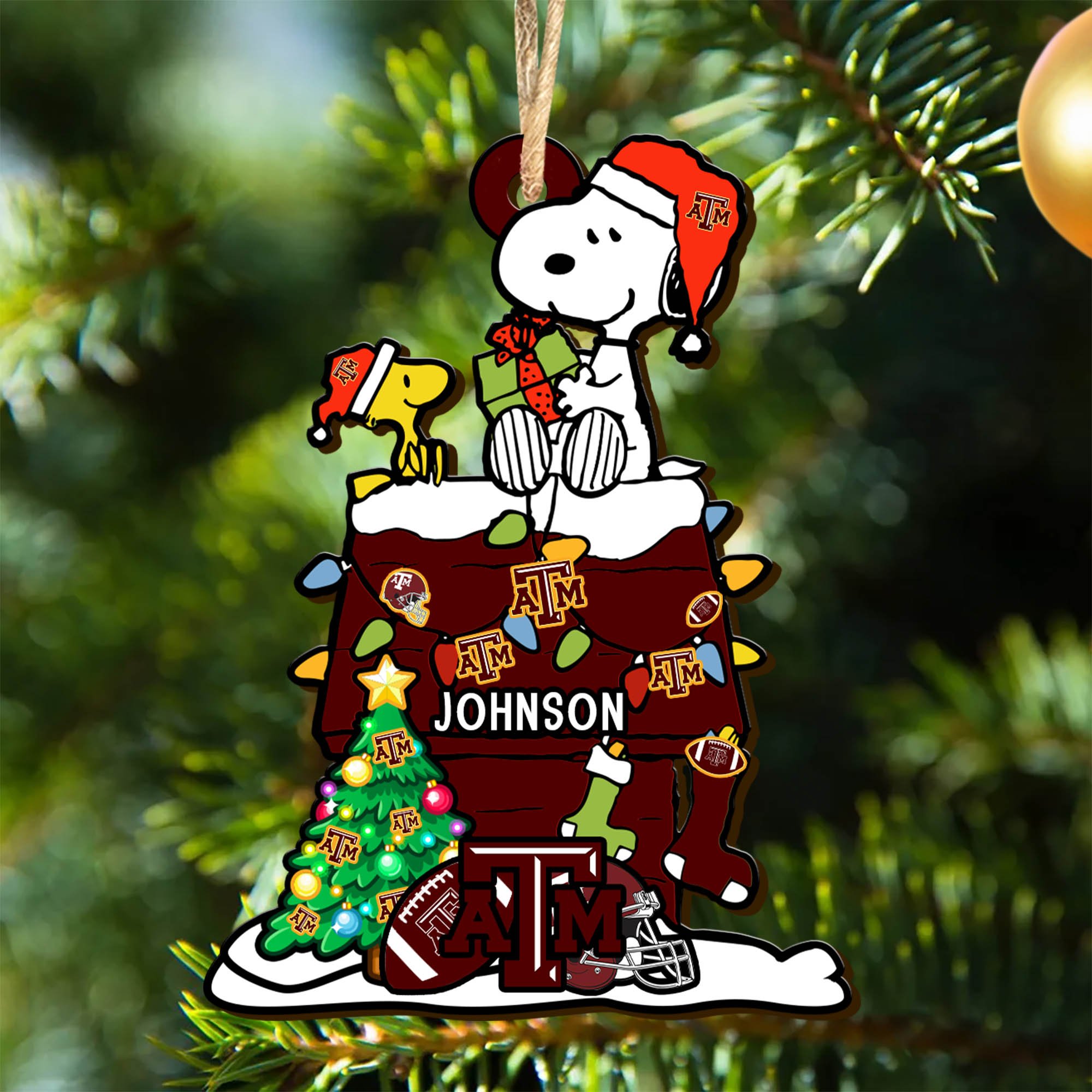 Texas A&M Aggies Wooden Ornament 2024 Version Personalized Your Name, Sport Ornament, Christmas Gifts For Sport Lovers ETHY-52323