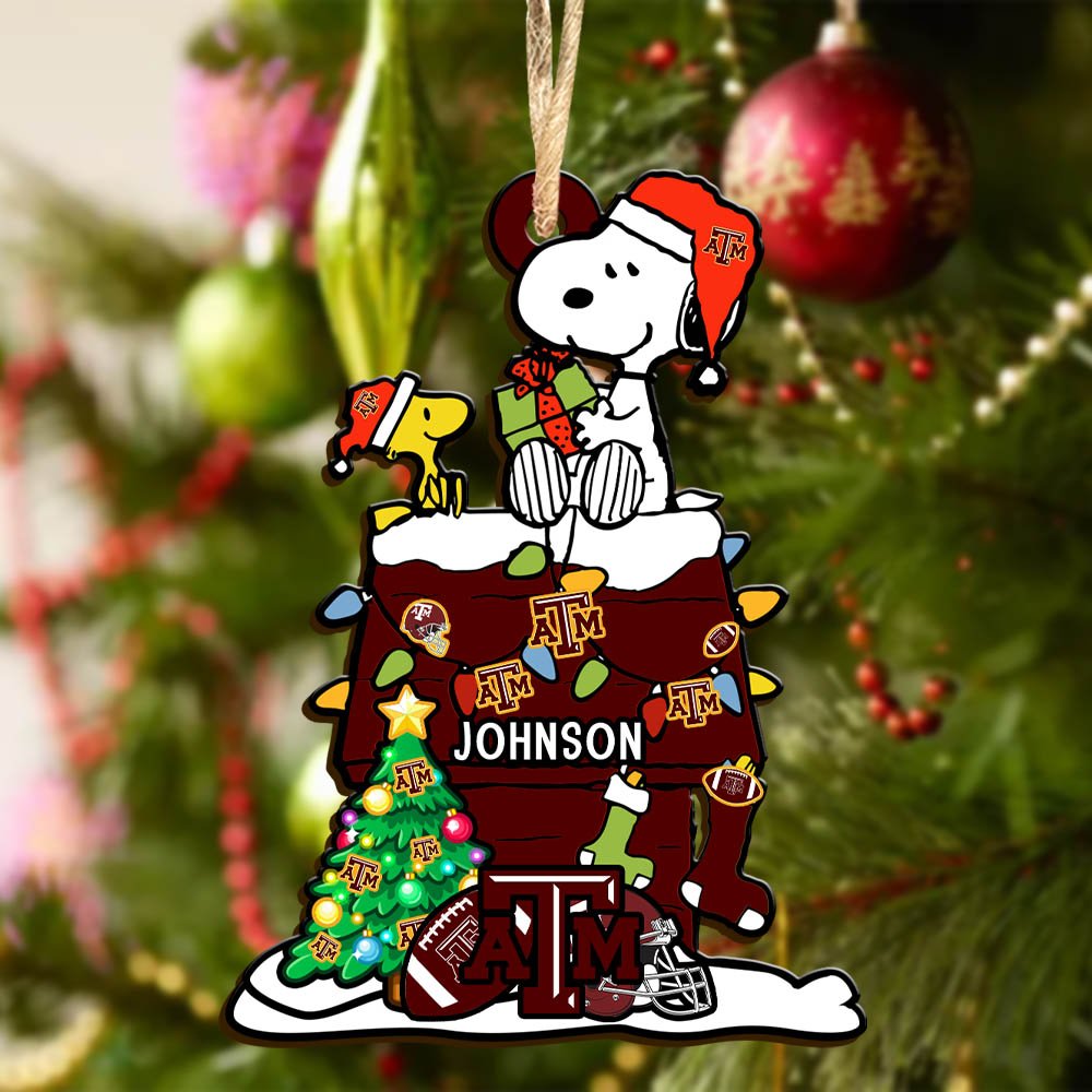 Alternative view of Texas A&M Aggies Wooden Ornament 2024 Version Personalized Your Name, Sport Ornament, Christmas Gifts For Sport Lovers ETHY-52323