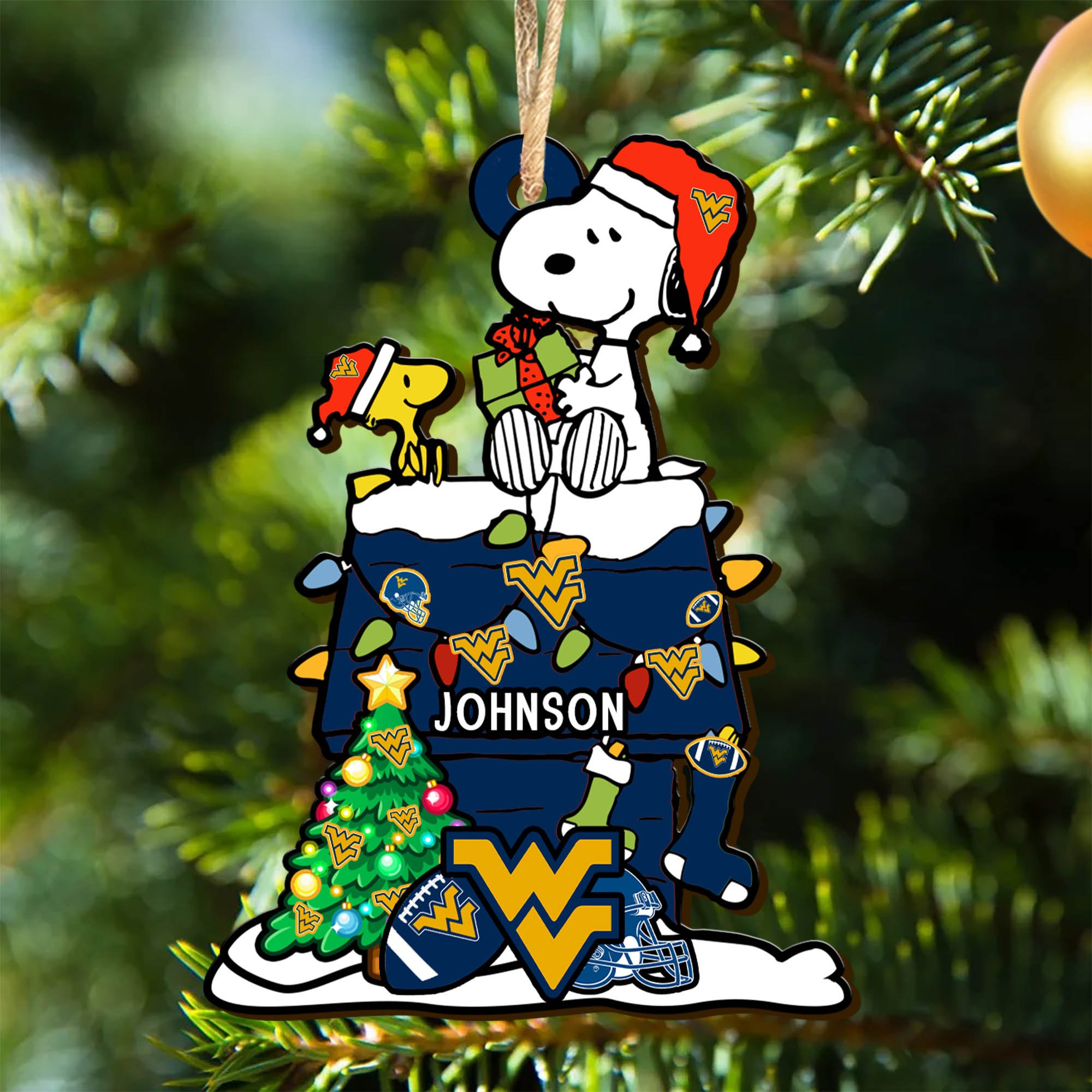 West Virginia Mountaineers Wooden Ornament 2024 Version Personalized Your Name, Sport Ornament, Christmas Gifts For Sport Lovers ETHY-52323