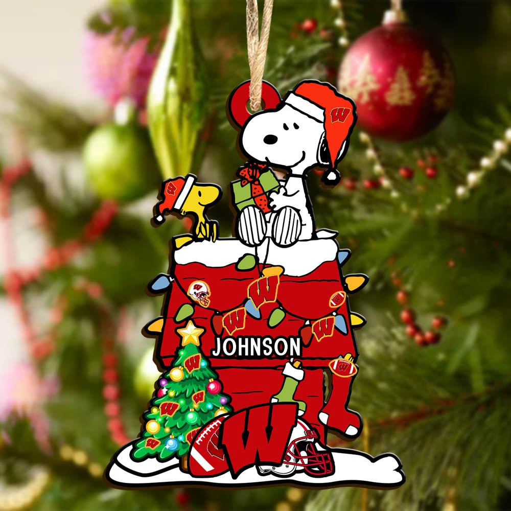 Alternative view of Wisconsin Badgers Wooden Ornament 2024 Version Personalized Your Name, Sport Ornament, Christmas Gifts For Sport Lovers ETHY-52323