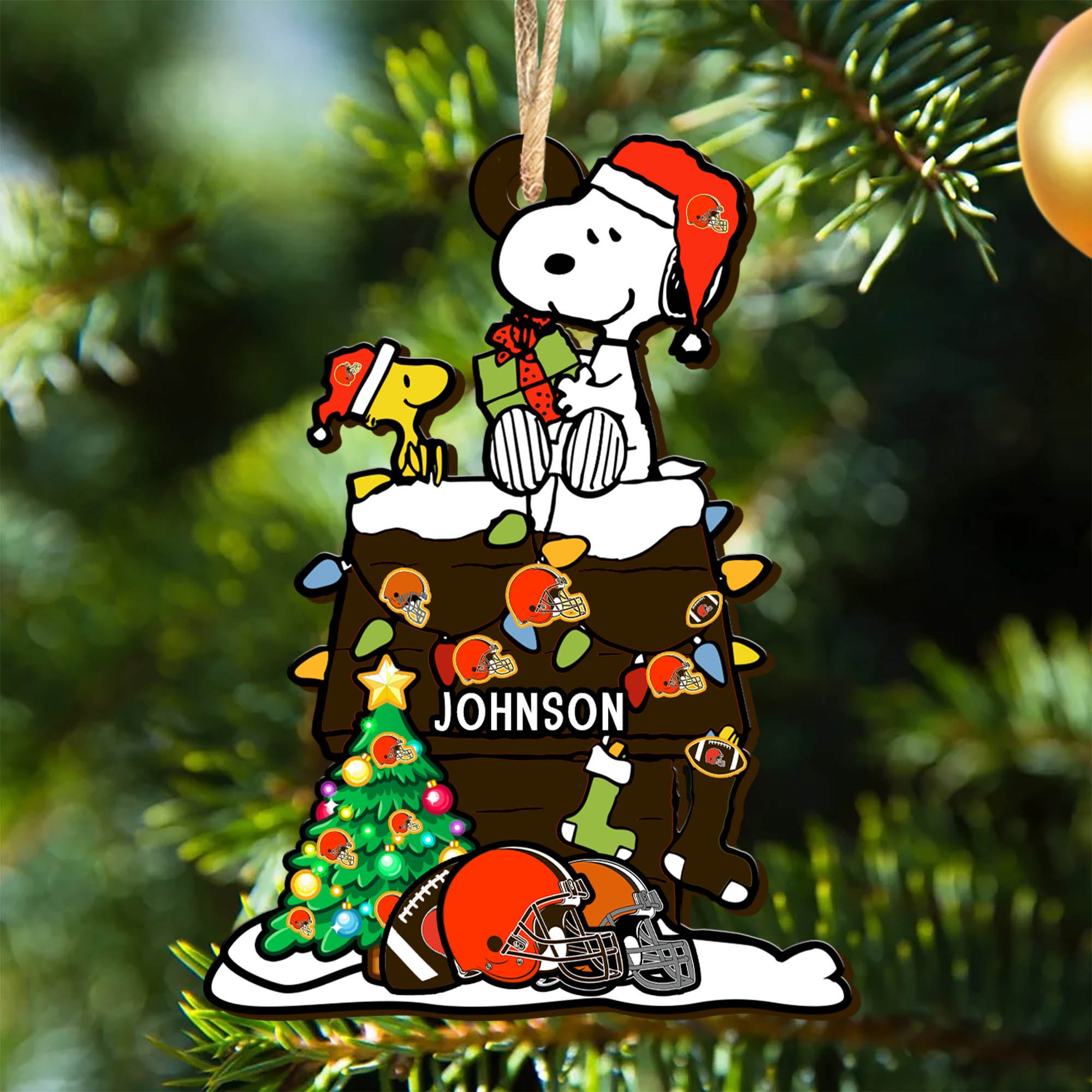 Cleveland Browns Wooden Ornament 2024 Version Personalized Your Name, Sport Ornament, Christmas Gifts For Sport Lovers ETHY-52323