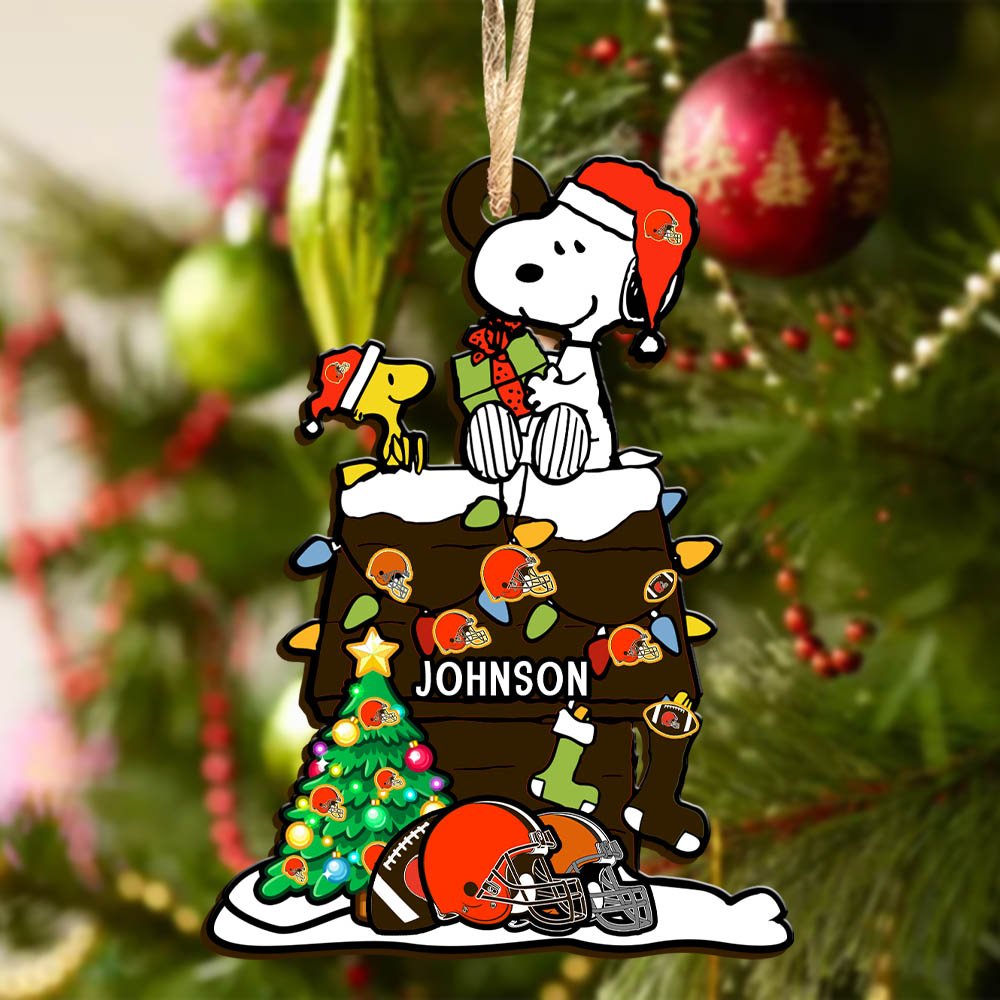 Alternative view of Cleveland Browns Wooden Ornament 2024 Version Personalized Your Name, Sport Ornament, Christmas Gifts For Sport Lovers ETHY-52323