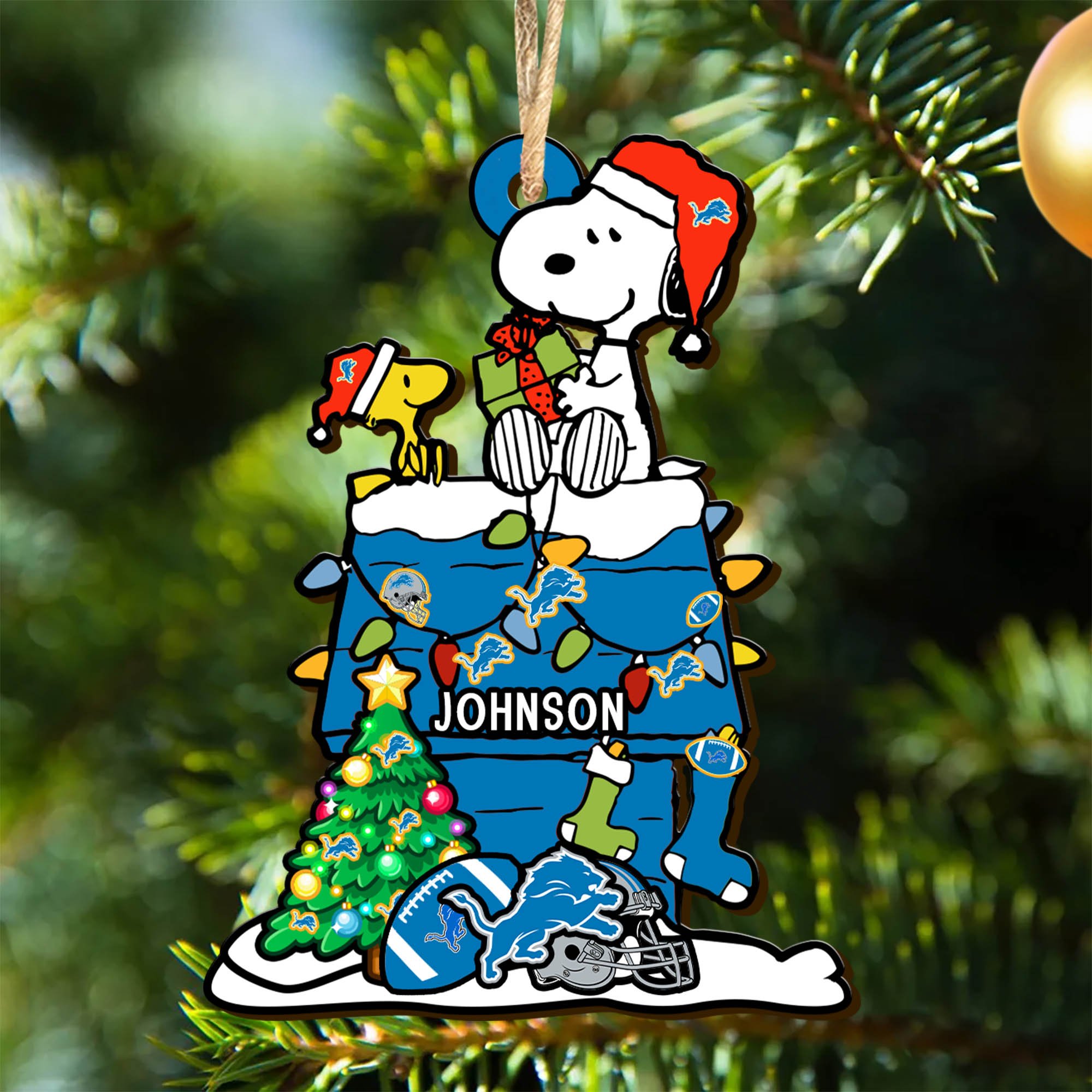 Detroit Lions Wooden Ornament 2024 Version Personalized Your Name, Sport Ornament, Christmas Gifts For Sport Lovers ETHY-52323