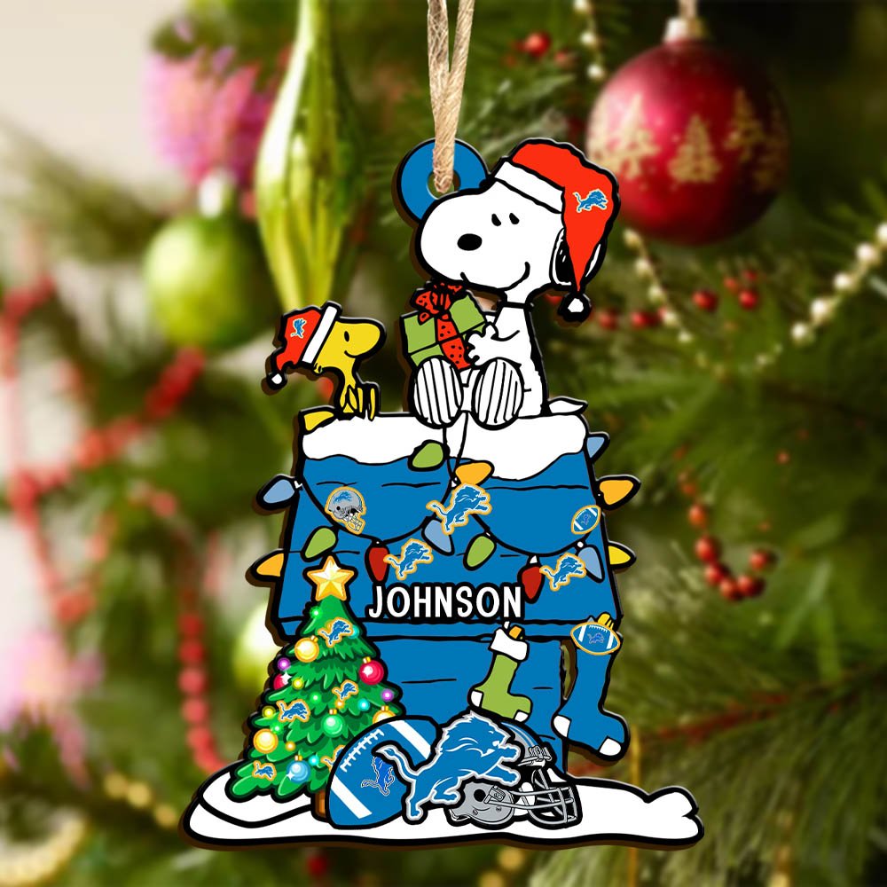 Alternative view of Detroit Lions Wooden Ornament 2024 Version Personalized Your Name, Sport Ornament, Christmas Gifts For Sport Lovers ETHY-52323