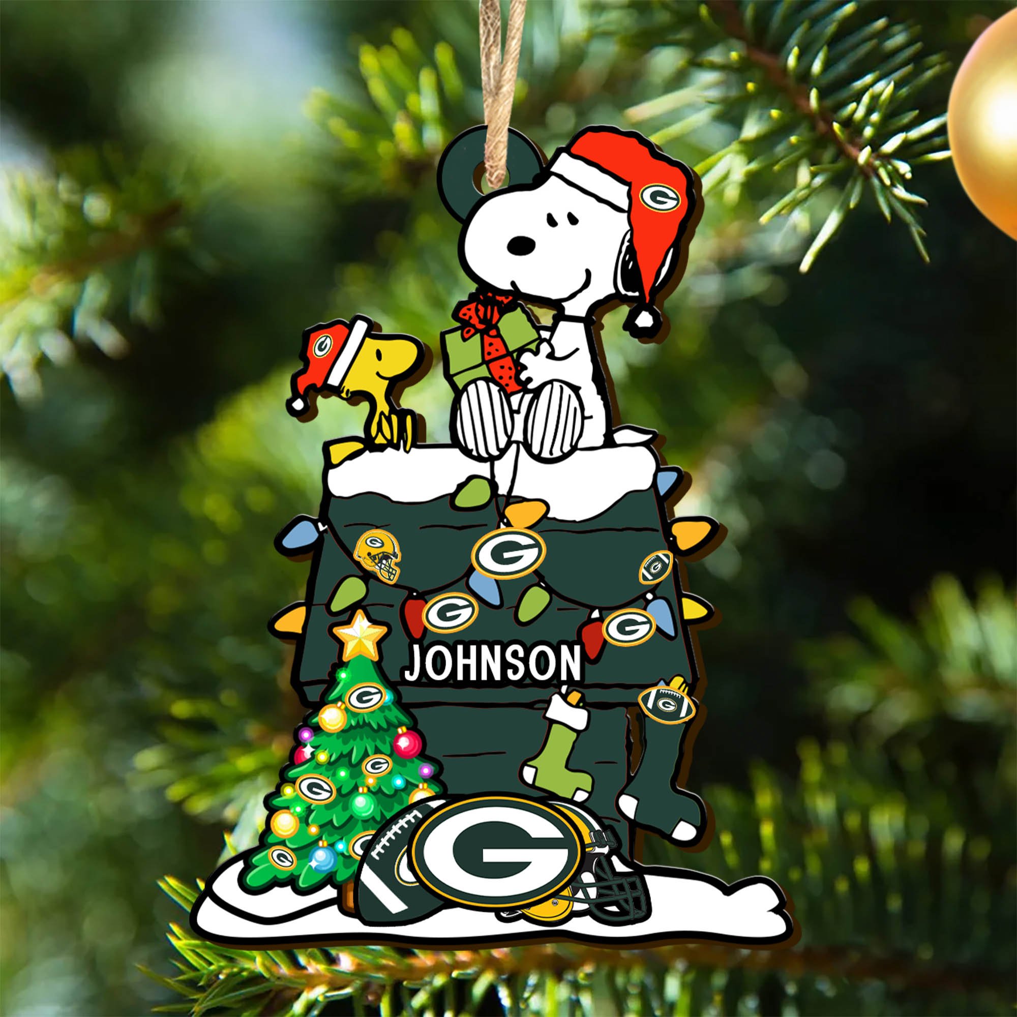 Green Bay Packers Wooden Ornament 2024 Version Personalized Your Name, Sport Ornament, Christmas Gifts For Sport Lovers ETHY-52323
