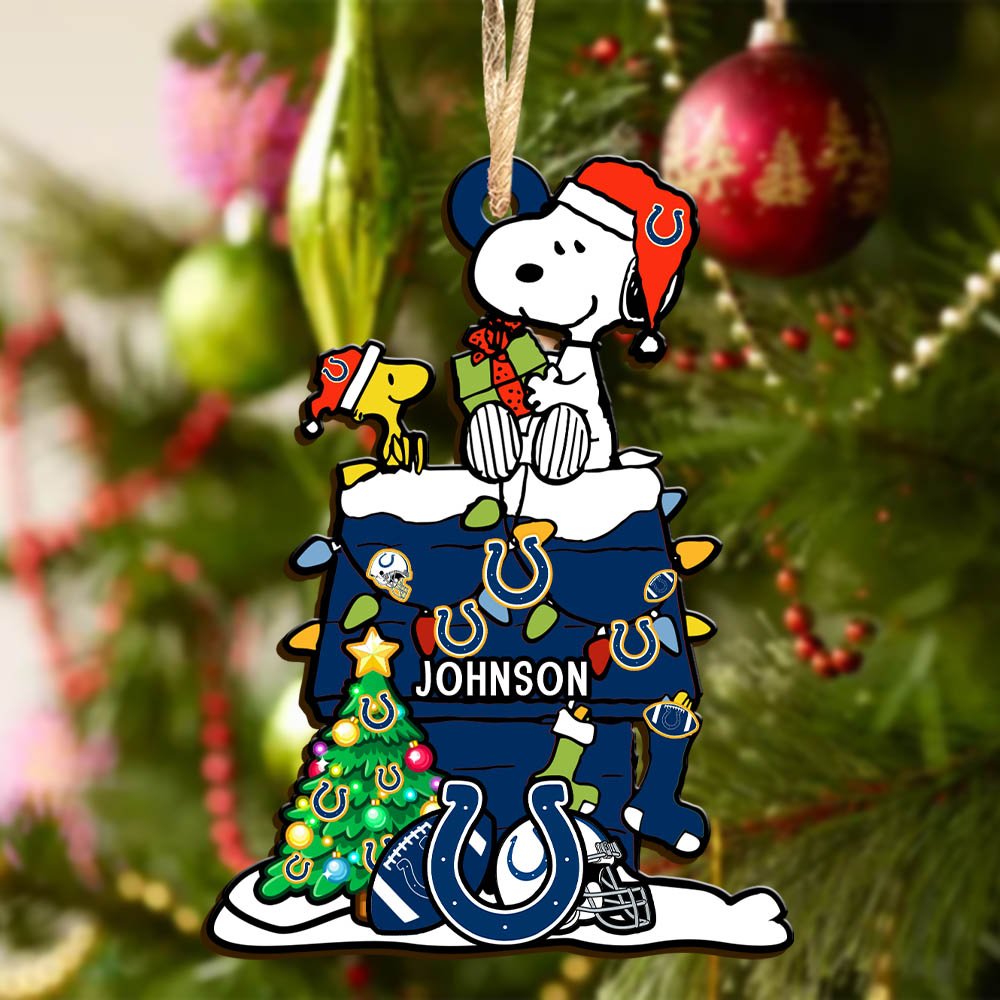 Alternative view of Indianapolis Colts Wooden Ornament 2024 Version Personalized Your Name, Sport Ornament, Christmas Gifts For Sport Lovers ETHY-52323