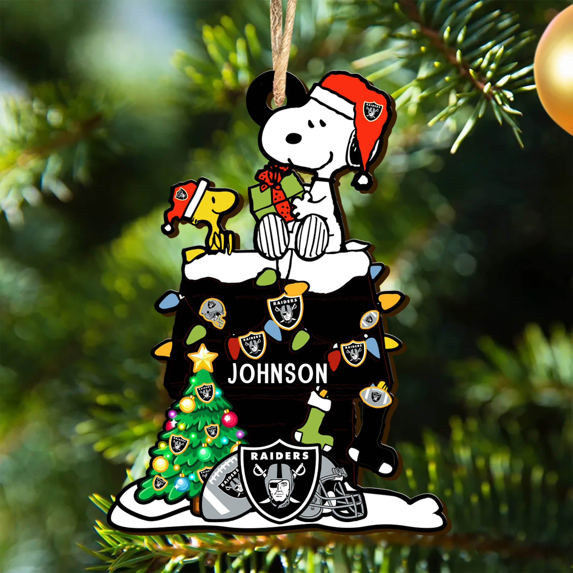 Las Vegas Raiders Wooden Ornament 2024 Version Personalized Your Name, Sport Ornament, Christmas Gifts For Sport Lovers ETHY-52323