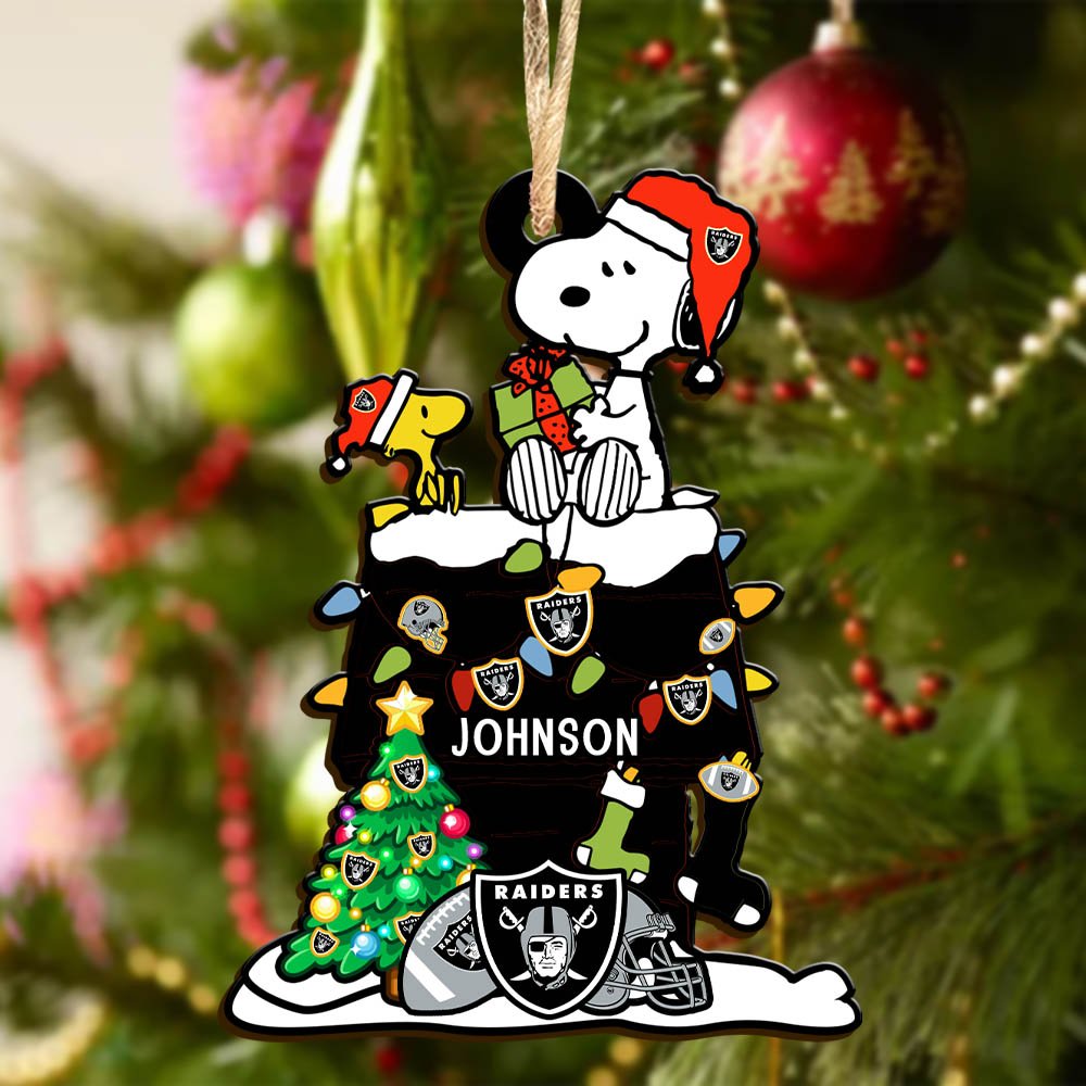 Alternative view of Las Vegas Raiders Wooden Ornament 2024 Version Personalized Your Name, Sport Ornament, Christmas Gifts For Sport Lovers ETHY-52323