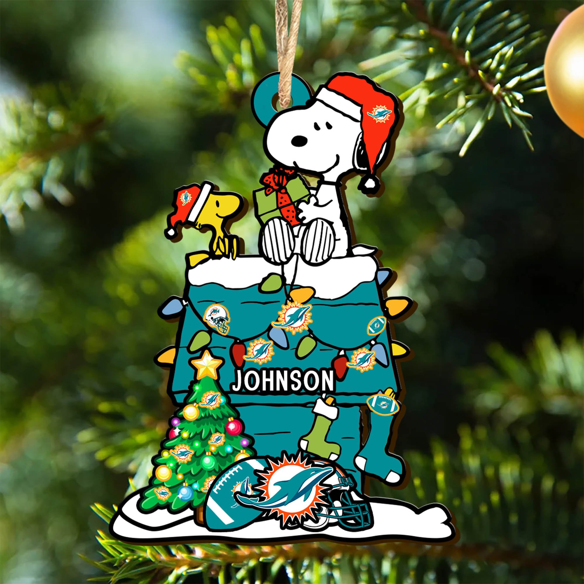 Miami Dolphins Wooden Ornament 2024 Version Personalized Your Name, Sport Ornament, Christmas Gifts For Sport Lovers ETHY-52323