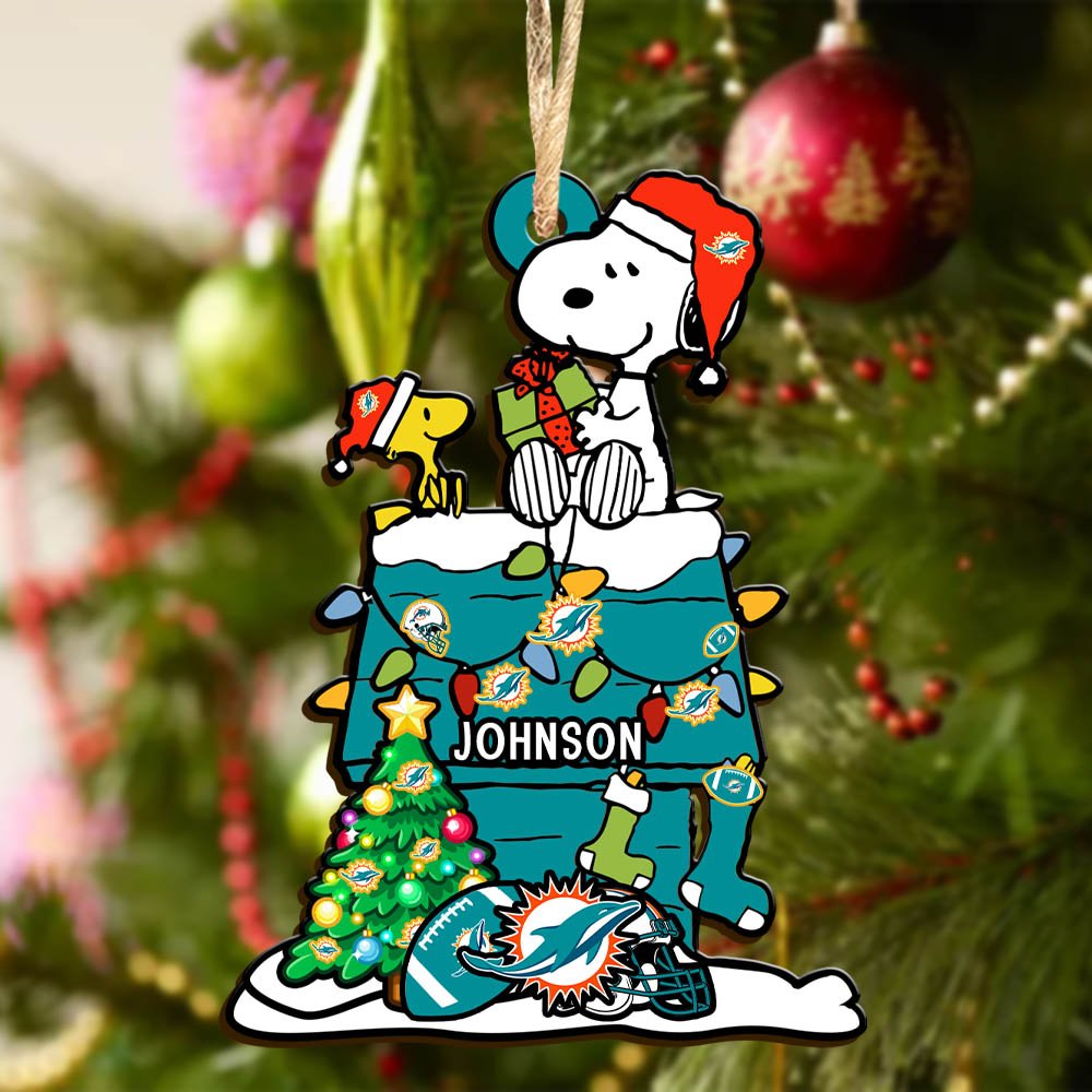 Alternative view of Miami Dolphins Wooden Ornament 2024 Version Personalized Your Name, Sport Ornament, Christmas Gifts For Sport Lovers ETHY-52323