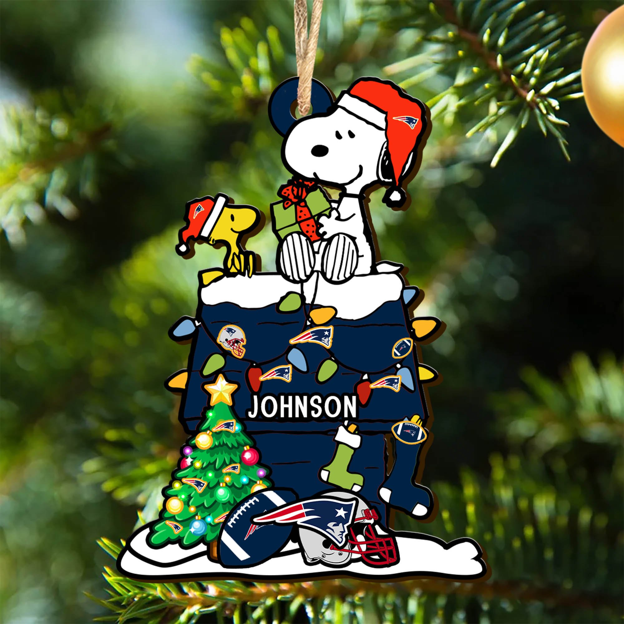 New England Patriots Wooden Ornament 2024 Version Personalized Your Name, Sport Ornament, Christmas Gifts For Sport Lovers ETHY-52323