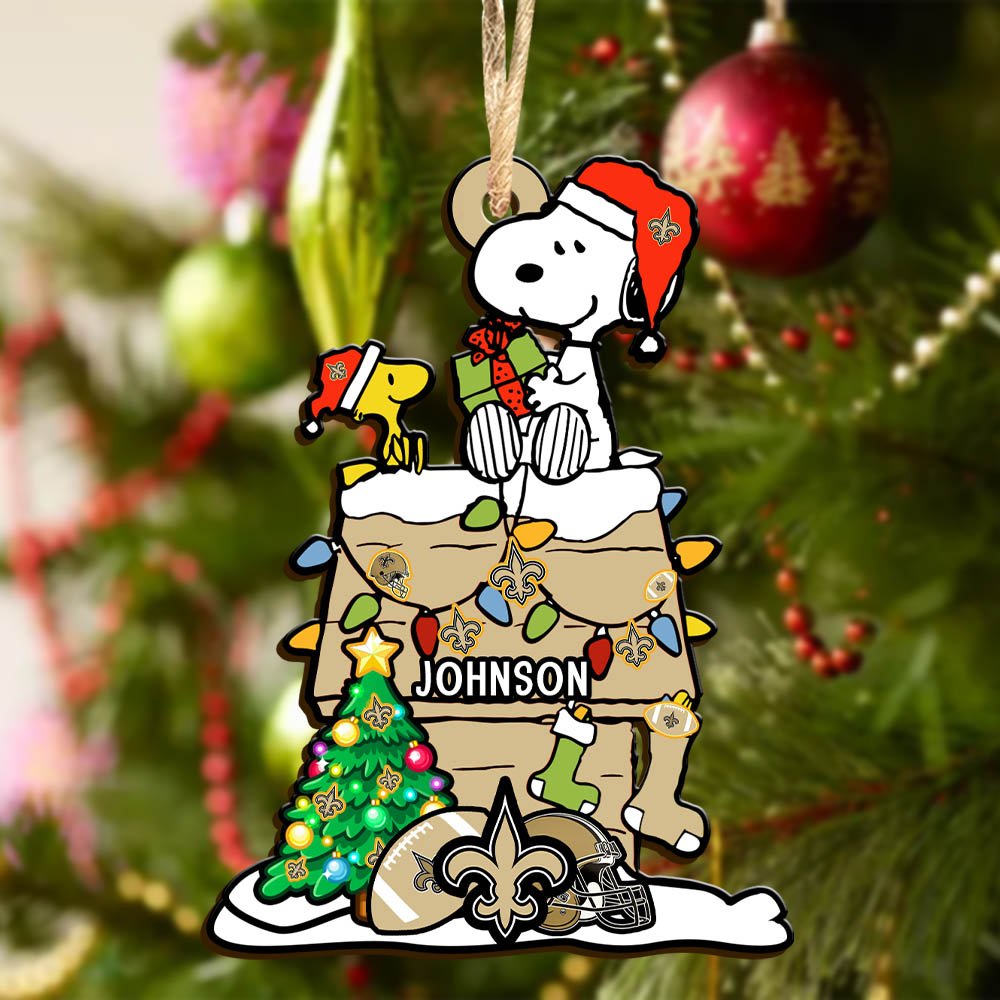 Alternative view of New Orleans Saints Wooden Ornament 2024 Version Personalized Your Name, Sport Ornament, Christmas Gifts For Sport Lovers ETHY-52323