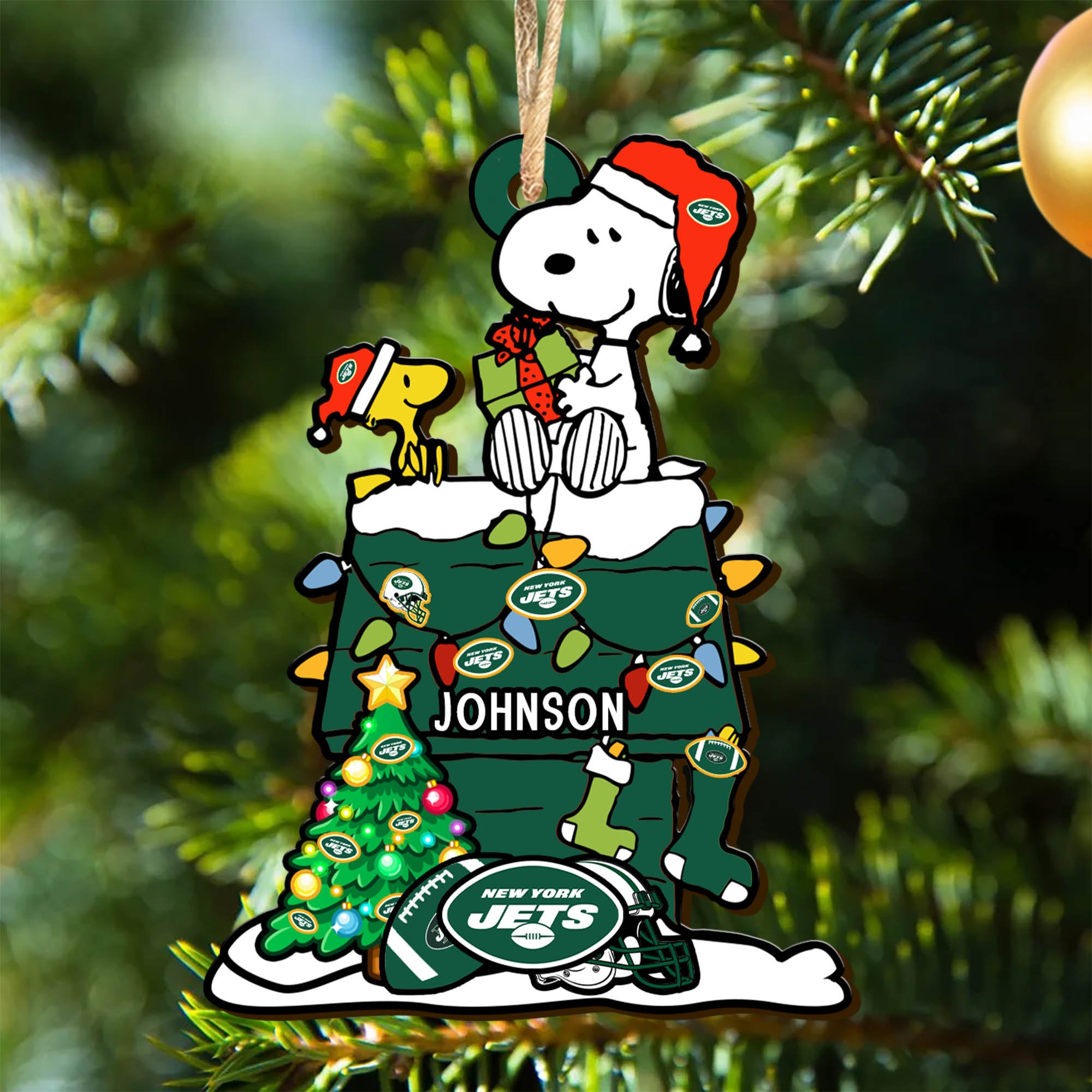 New York Jets Wooden Ornament 2024 Version Personalized Your Name, Sport Ornament, Christmas Gifts For Sport Lovers ETHY-52323