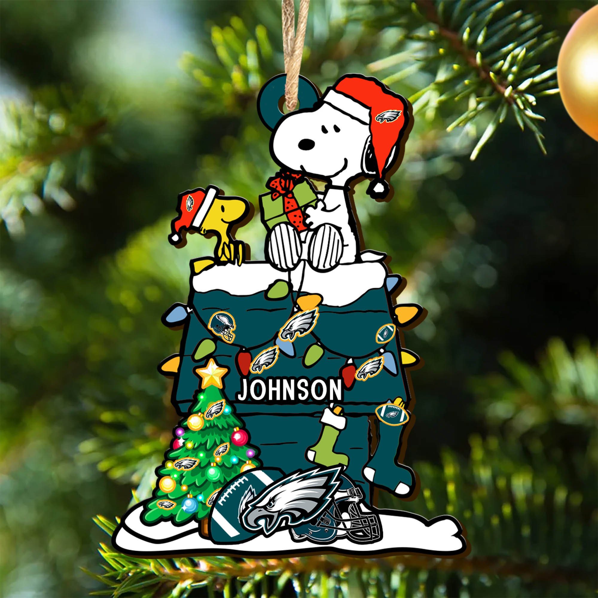 Philadelphia Eagles Wooden Ornament 2024 Version Personalized Your Name, Sport Ornament, Christmas Gifts For Sport Lovers ETHY-52323