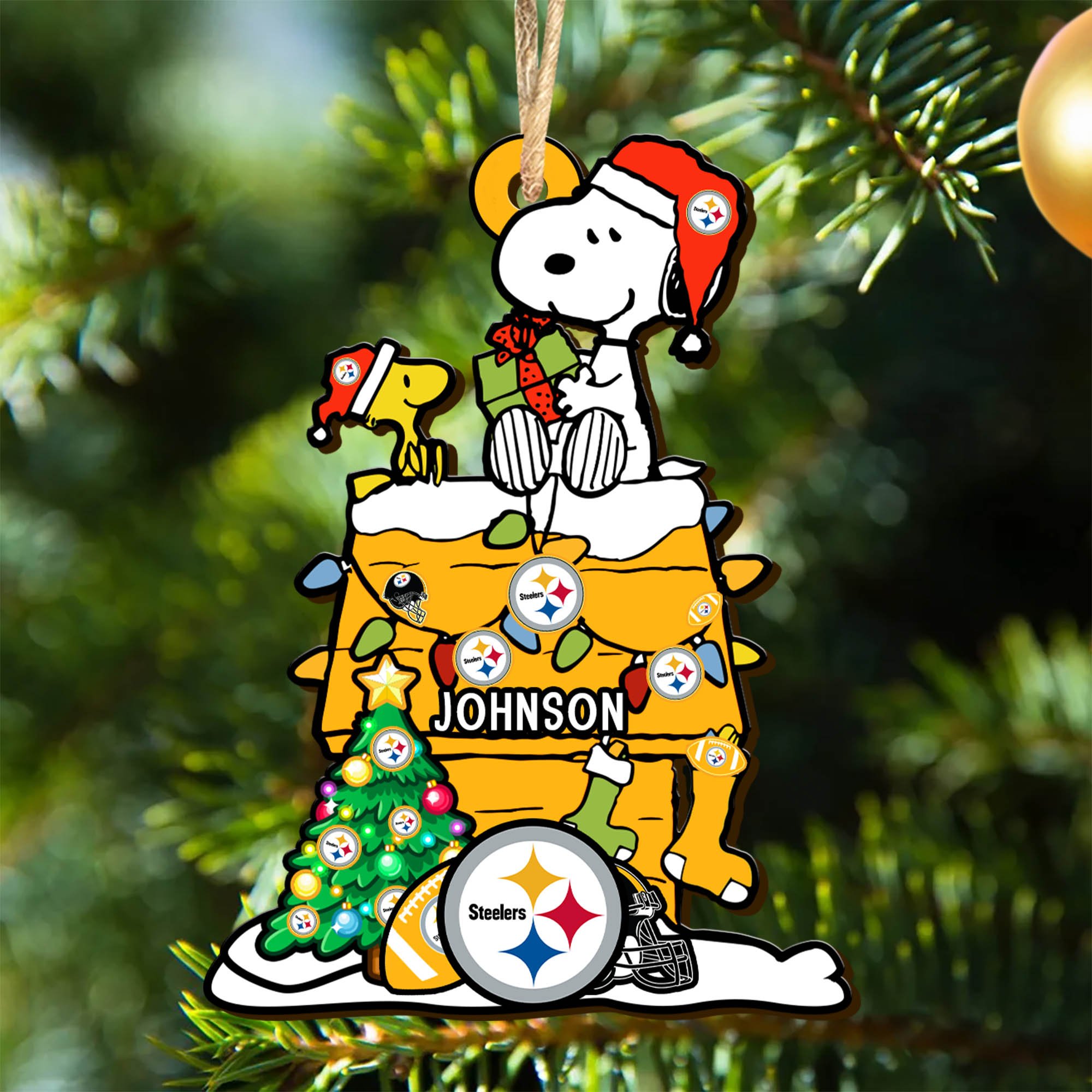 Pittsburgh Steelers Wooden Ornament 2024 Version Personalized Your Name, Sport Ornament, Christmas Gifts For Sport Lovers ETHY-52323