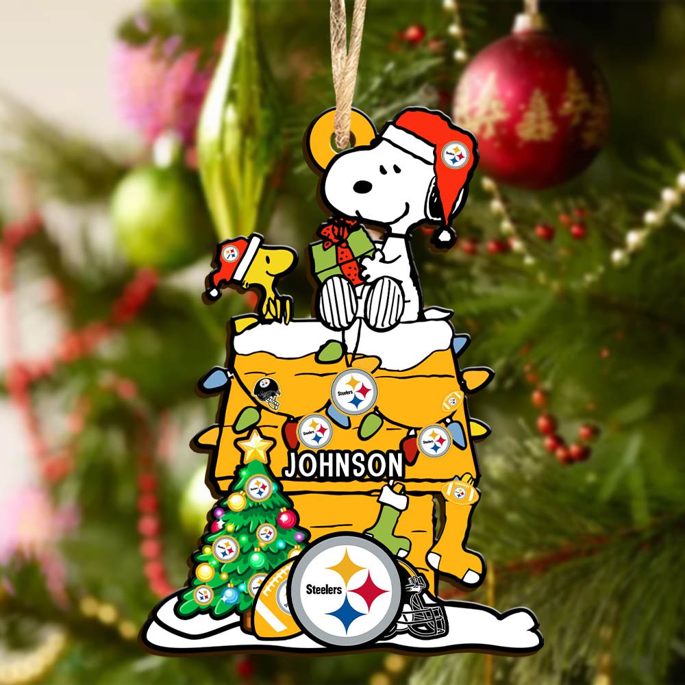 Alternative view of Pittsburgh Steelers Wooden Ornament 2024 Version Personalized Your Name, Sport Ornament, Christmas Gifts For Sport Lovers ETHY-52323