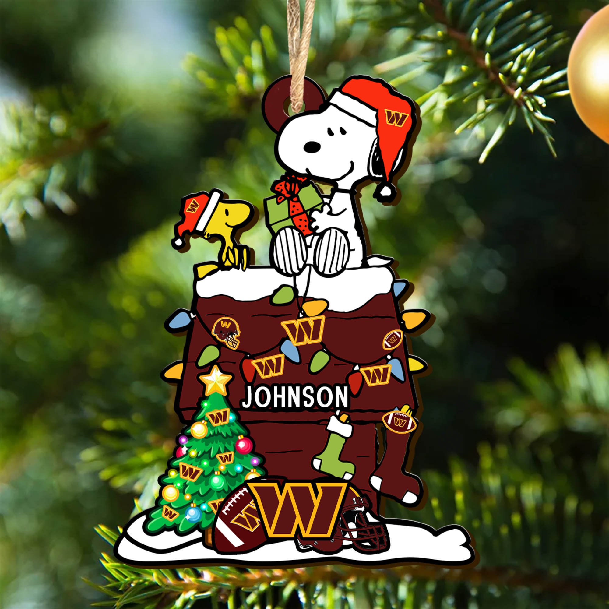 Washington Commanders Wooden Ornament 2024 Version Personalized Your Name, Sport Ornament, Christmas Gifts For Sport Lovers ETHY-52323