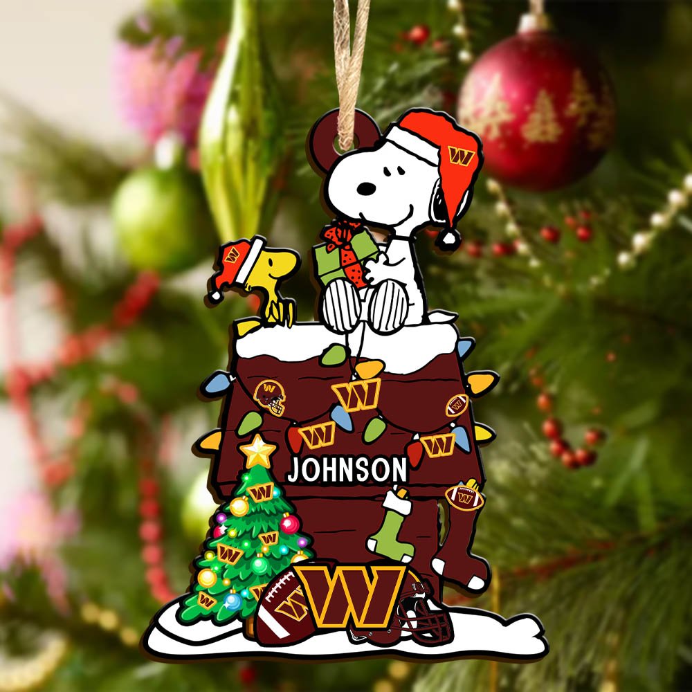 Alternative view of Washington Commanders Wooden Ornament 2024 Version Personalized Your Name, Sport Ornament, Christmas Gifts For Sport Lovers ETHY-52323