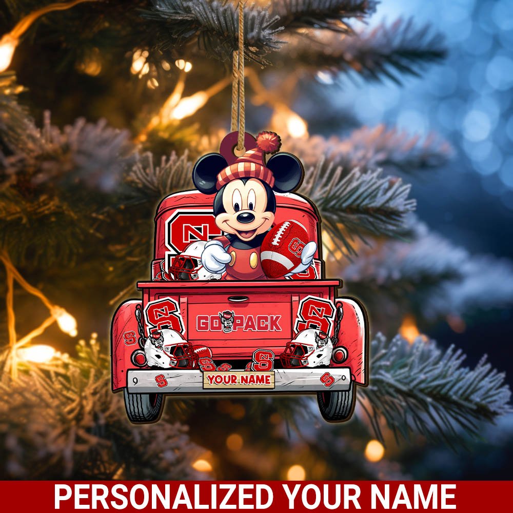 NC State Wolfpack Wooden Ornament 2024 Version Personalized Your Name, Sport Ornament For Fans, Christmas Gifts ETHY-52365