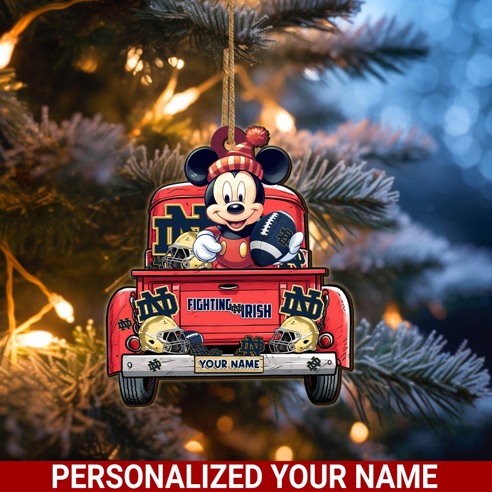 Notre Dame Fighting Irish Wooden Ornament 2024 Version Personalized Your Name, Sport Ornament For Fans, Christmas Gifts ETHY-52365