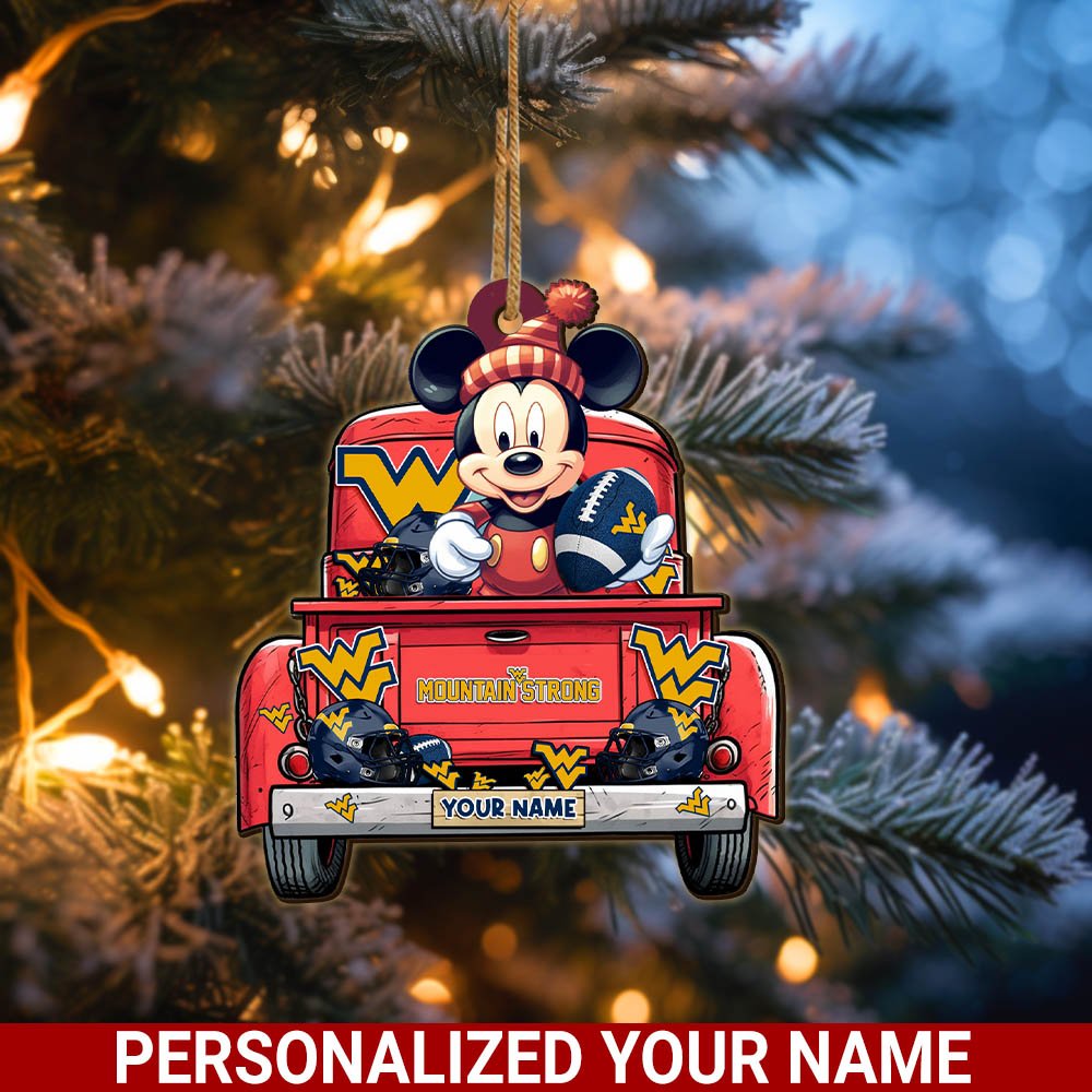 West Virginia Mountaineers Wooden Ornament 2024 Version Personalized Your Name, Sport Ornament For Fans, Christmas Gifts ETHY-52365