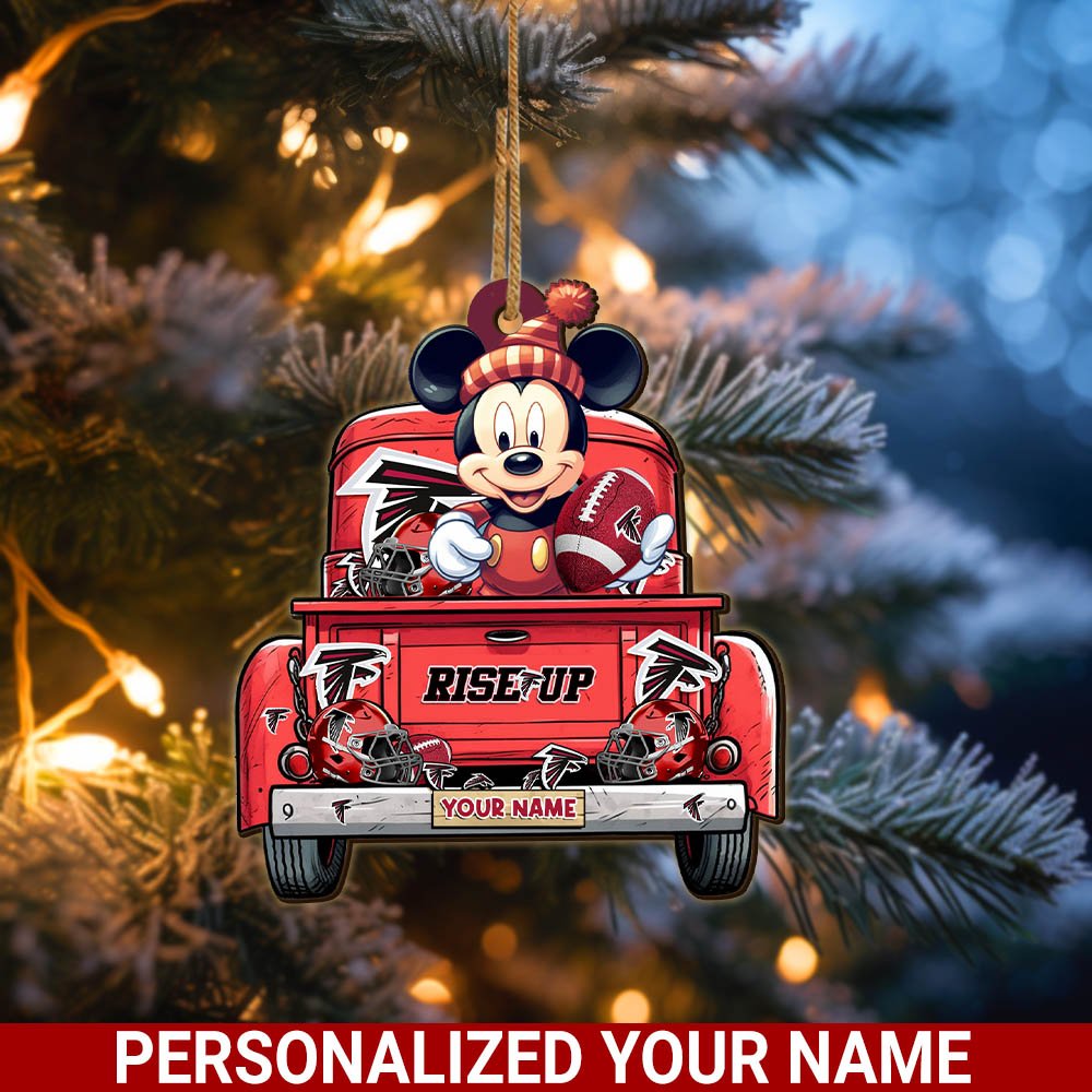 Atlanta Falcons Wooden Ornament 2024 Version Personalized Your Name, Sport Ornament For Fans, Christmas Gifts ETHY-52365