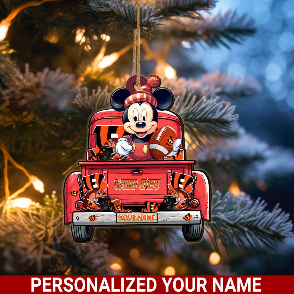Cincinnati Bengals Wooden Ornament 2024 Version Personalized Your Name, Sport Ornament For Fans, Christmas Gifts ETHY-52365