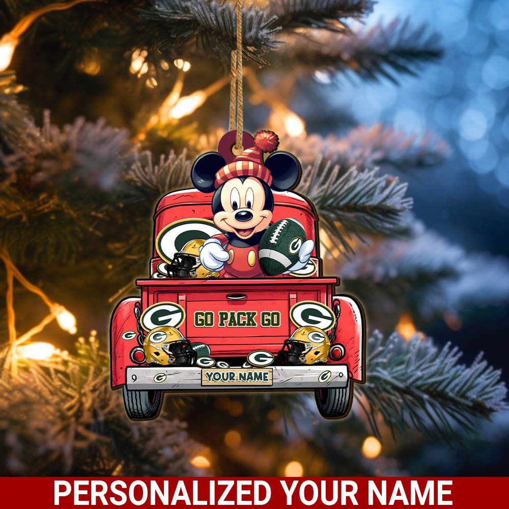 Green Bay Packers Wooden Ornament 2024 Version Personalized Your Name, Sport Ornament For Fans, Christmas Gifts ETHY-52365