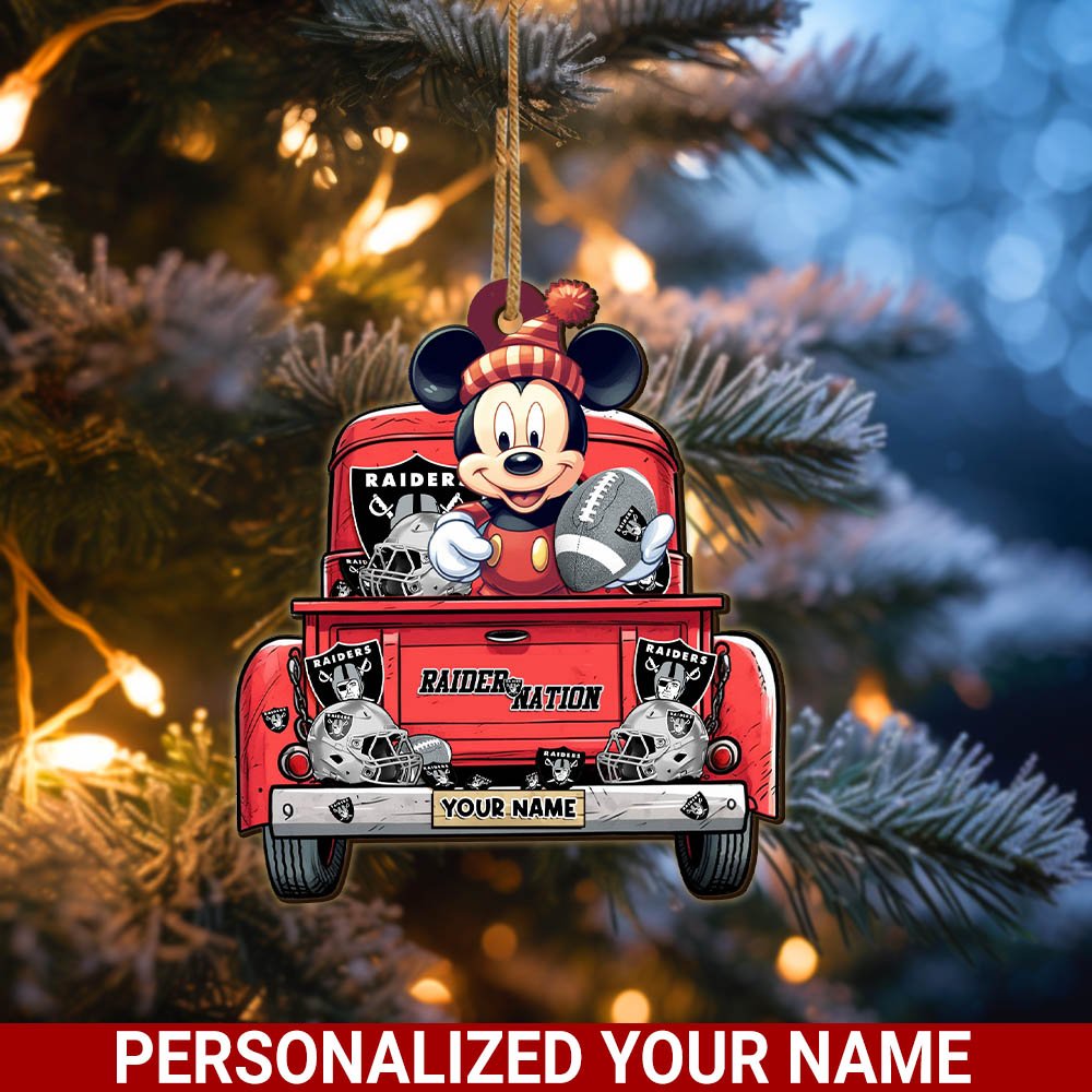 Las Vegas Raiders Wooden Ornament 2024 Version Personalized Your Name, Sport Ornament For Fans, Christmas Gifts ETHY-52365