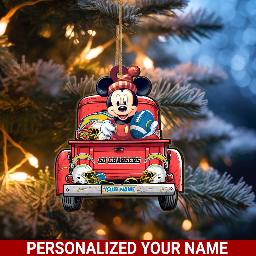 Los Angeles Chargers Wooden Ornament 2024 Version Personalized Your Name, Sport Ornament For Fans, Christmas Gifts ETHY-52365