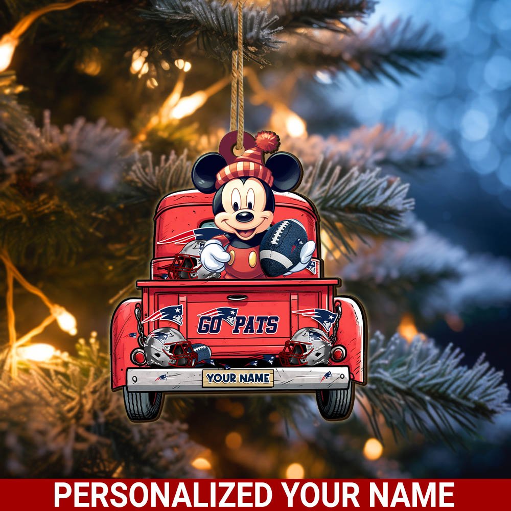 New England Patriots Wooden Ornament 2024 Version Personalized Your Name, Sport Ornament For Fans, Christmas Gifts ETHY-52365