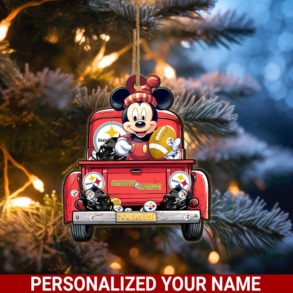 Pittsburgh Steelers Wooden Ornament 2024 Version Personalized Your Name, Sport Ornament For Fans, Christmas Gifts ETHY-52365