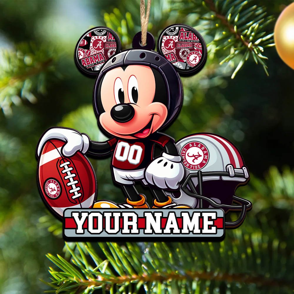 Alabama Crimson Tide 2 Layered Wooden Ornament 2024 Version Personalized Your Name, Football Team Ornament, Football Lover Gifts ETHY-52624