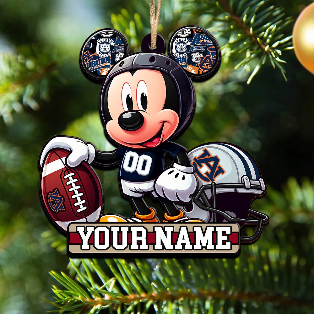 Auburn Tigers 2 Layered Wooden Ornament 2024 Version Personalized Your Name, Football Team Ornament, Football Lover Gifts ETHY-52624
